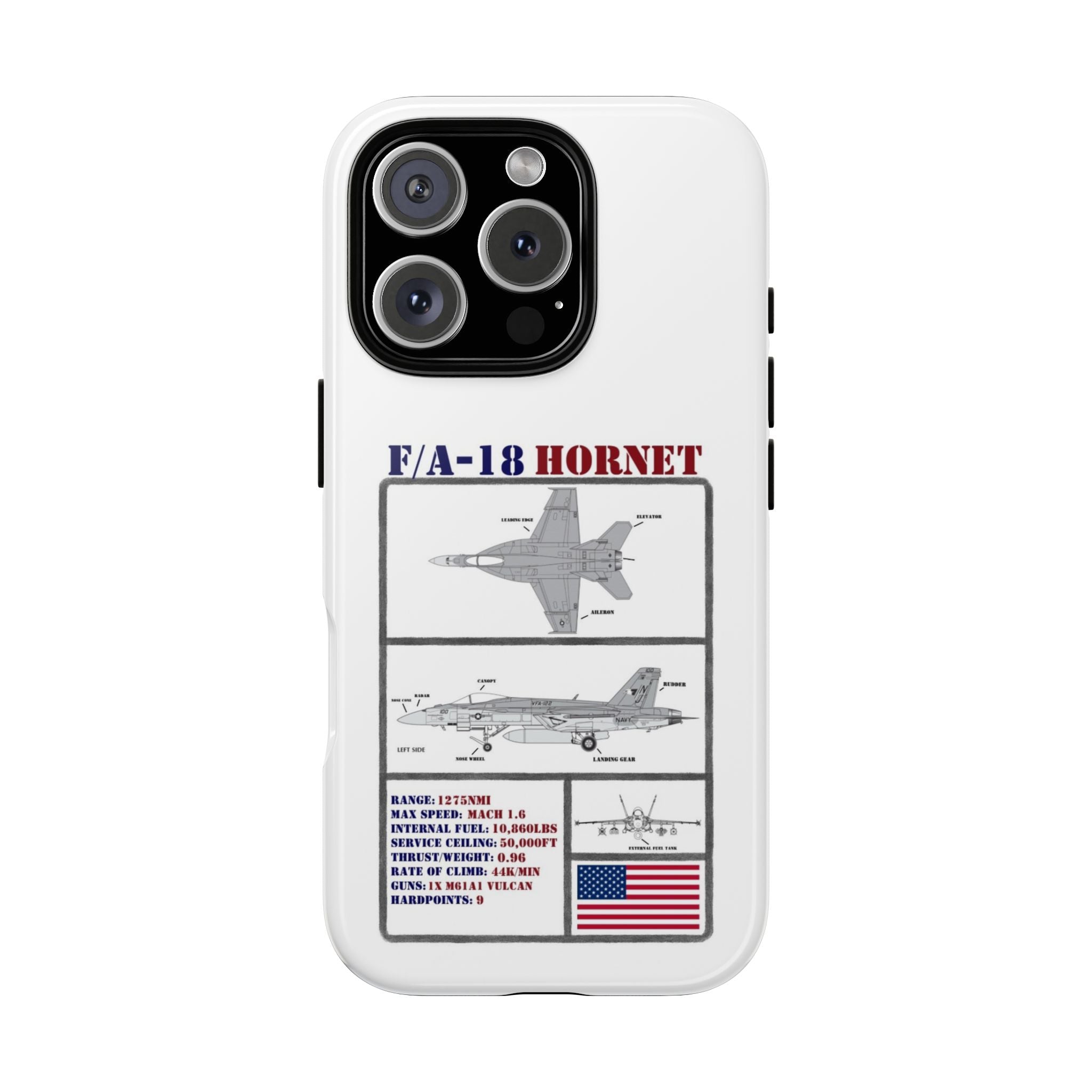 F/A-18 Hornet Schematic edition phone case (USAF Colour-Way)