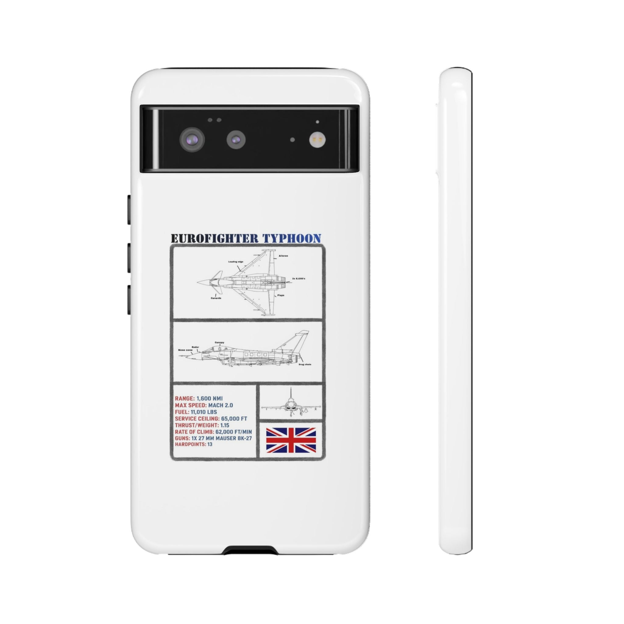 Eurofighter typhoon Schematic edition phone case (RAF Colour-Way)