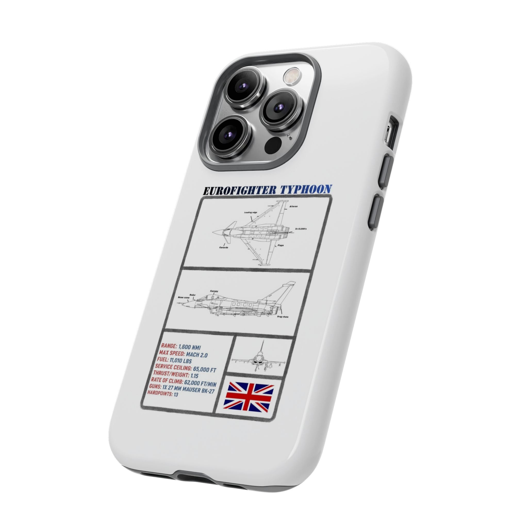 Eurofighter typhoon Schematic edition phone case (RAF Colour-Way)