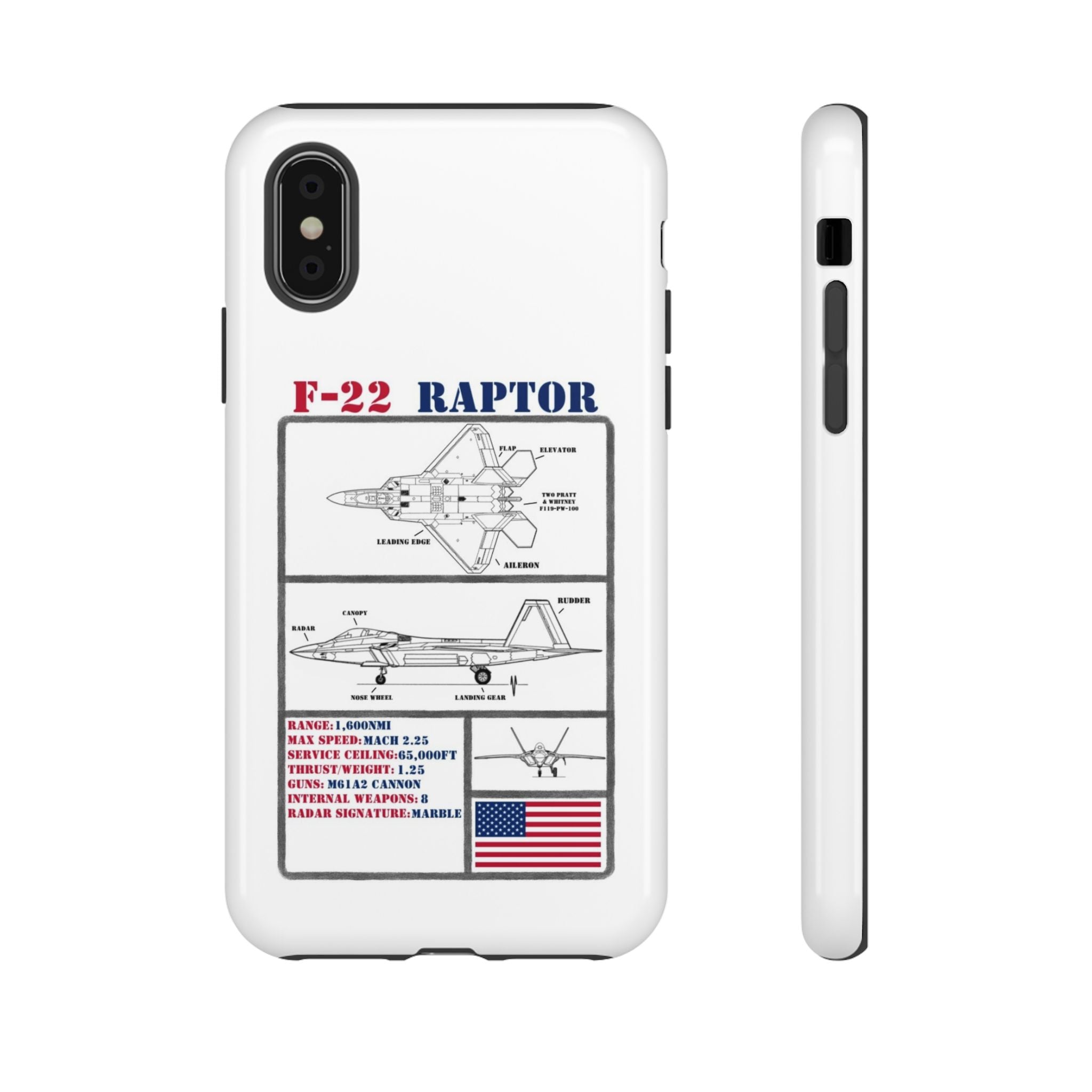 F-22 Raptor Schematic edition phone case (USAF Colour-Way)