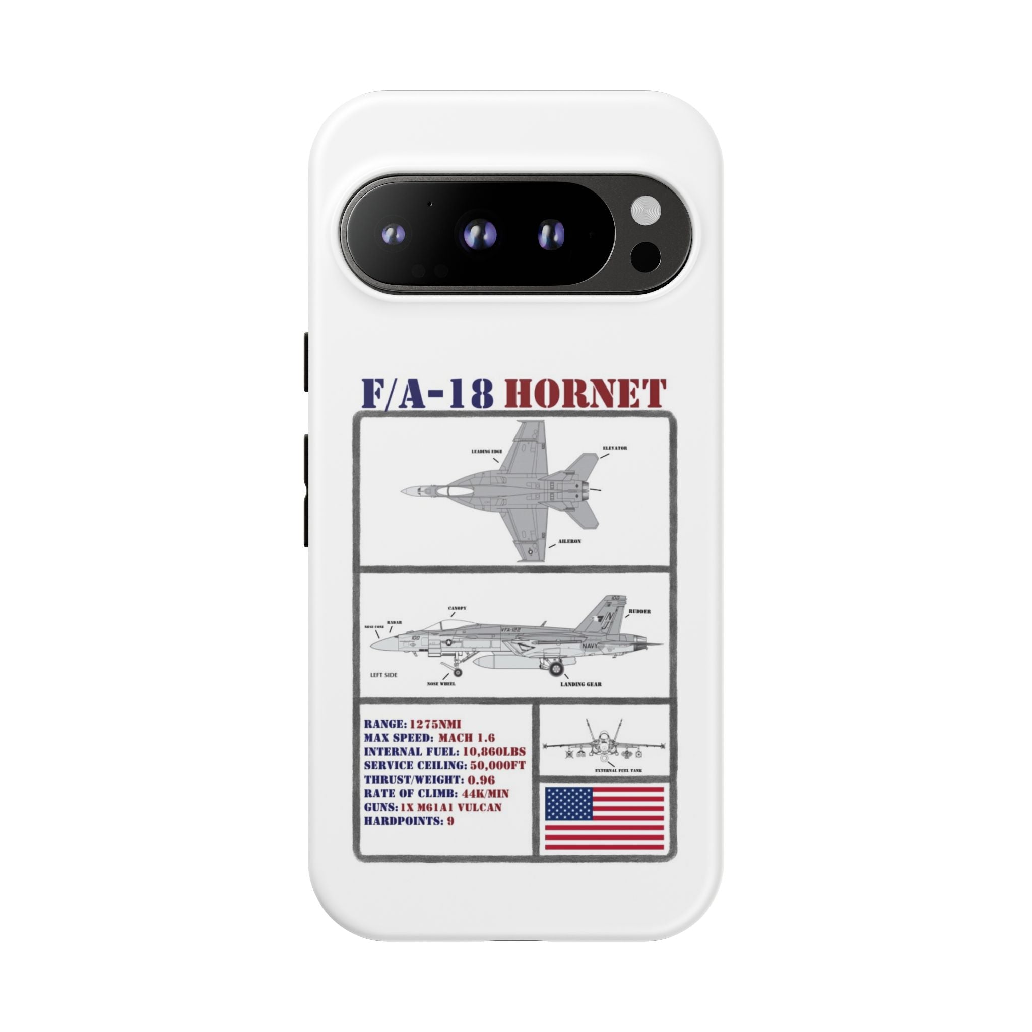 F/A-18 Hornet Schematic edition phone case (USAF Colour-Way)