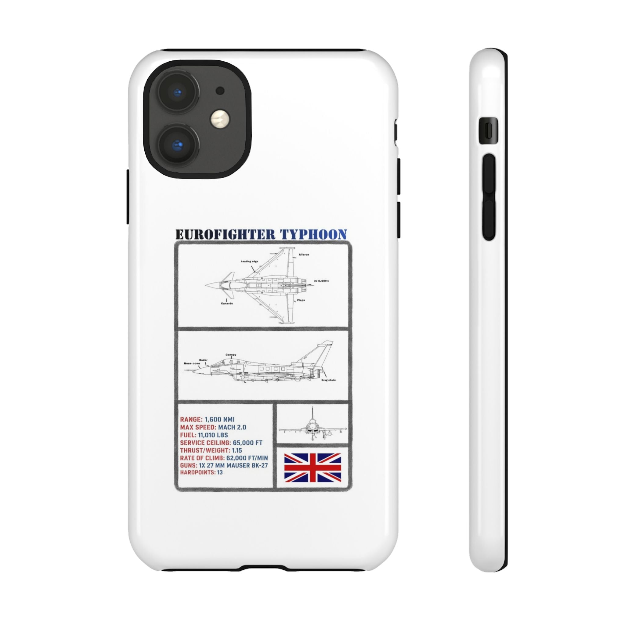 Eurofighter typhoon Schematic edition phone case (RAF Colour-Way)