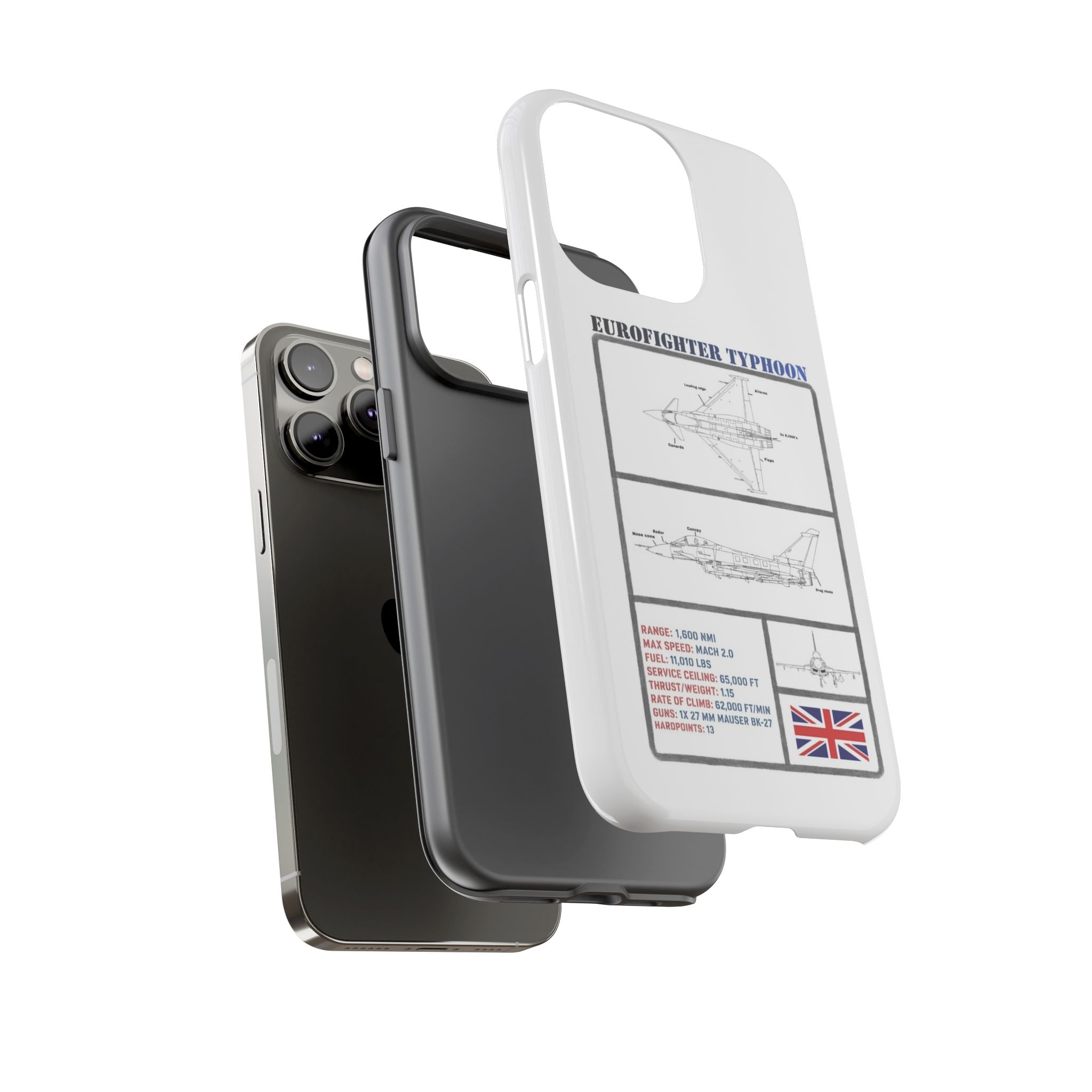 Eurofighter typhoon Schematic edition phone case (RAF Colour-Way)
