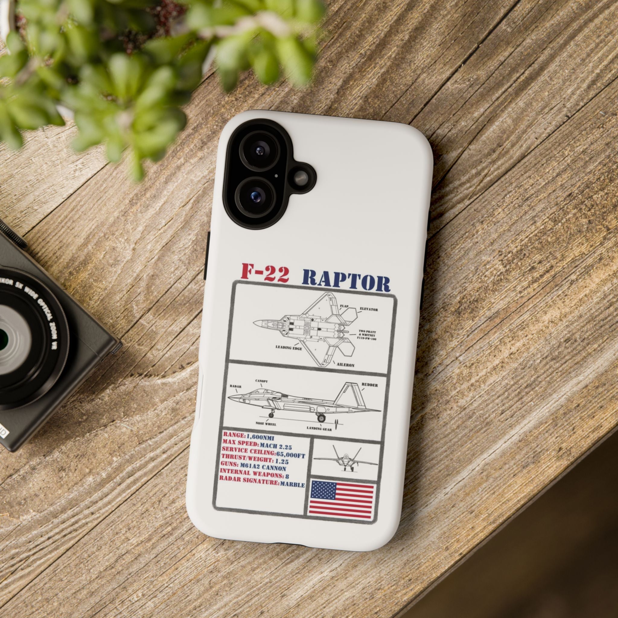 F-22 Raptor Schematic edition phone case (USAF Colour-Way)