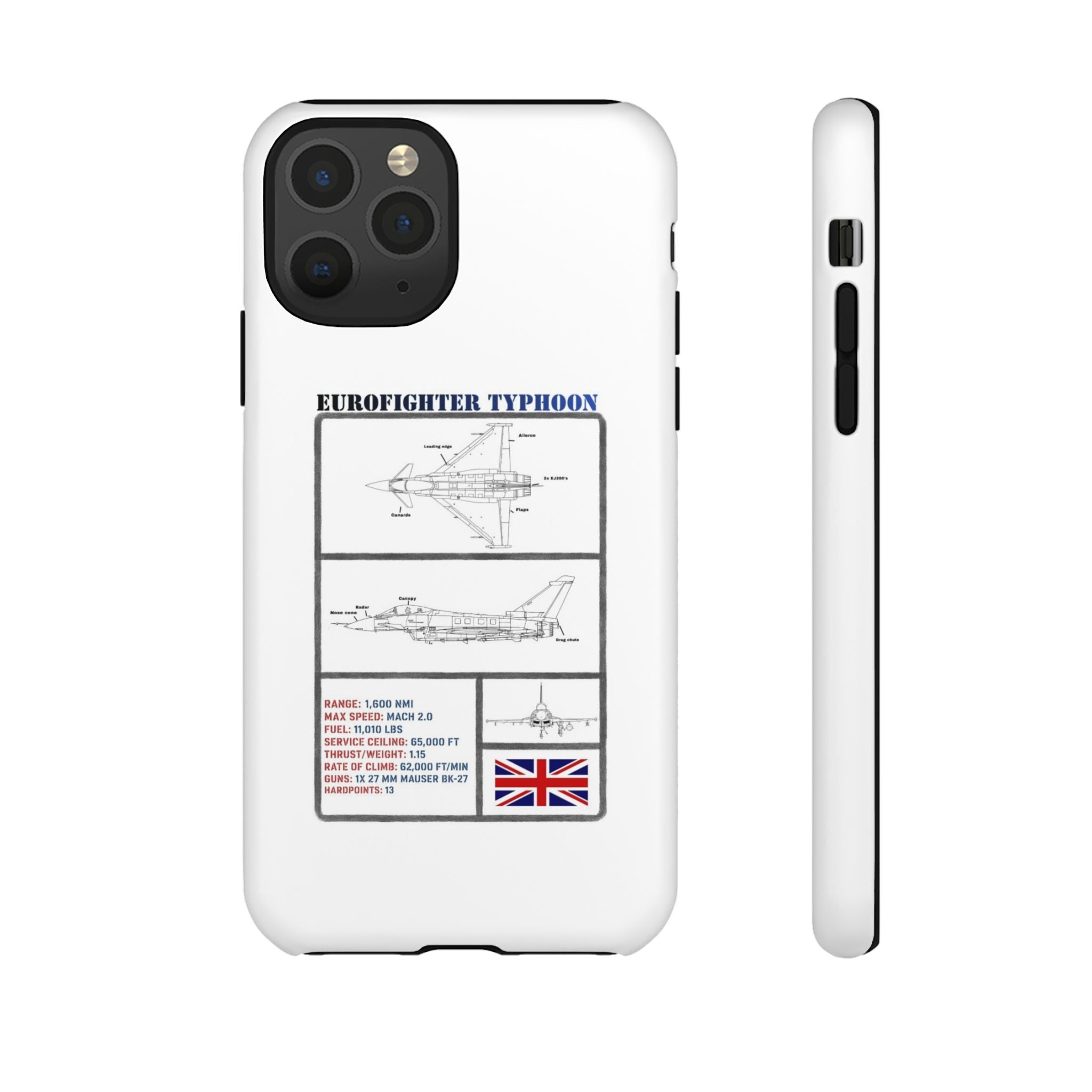Eurofighter typhoon Schematic edition phone case (RAF Colour-Way)