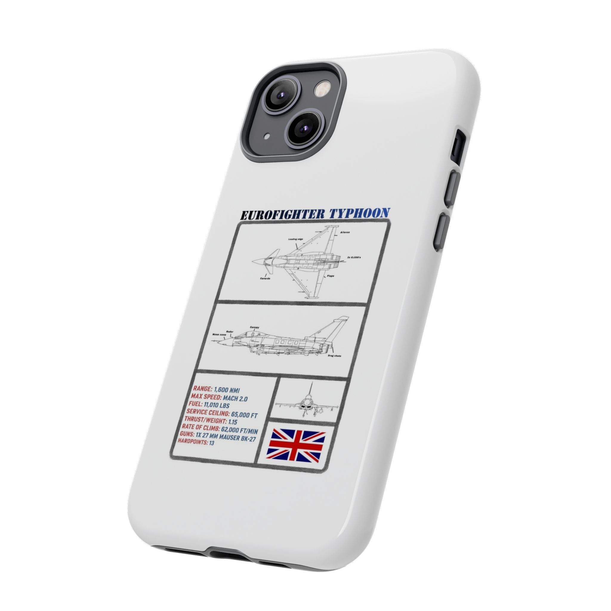 Eurofighter typhoon Schematic edition phone case (RAF Colour-Way)