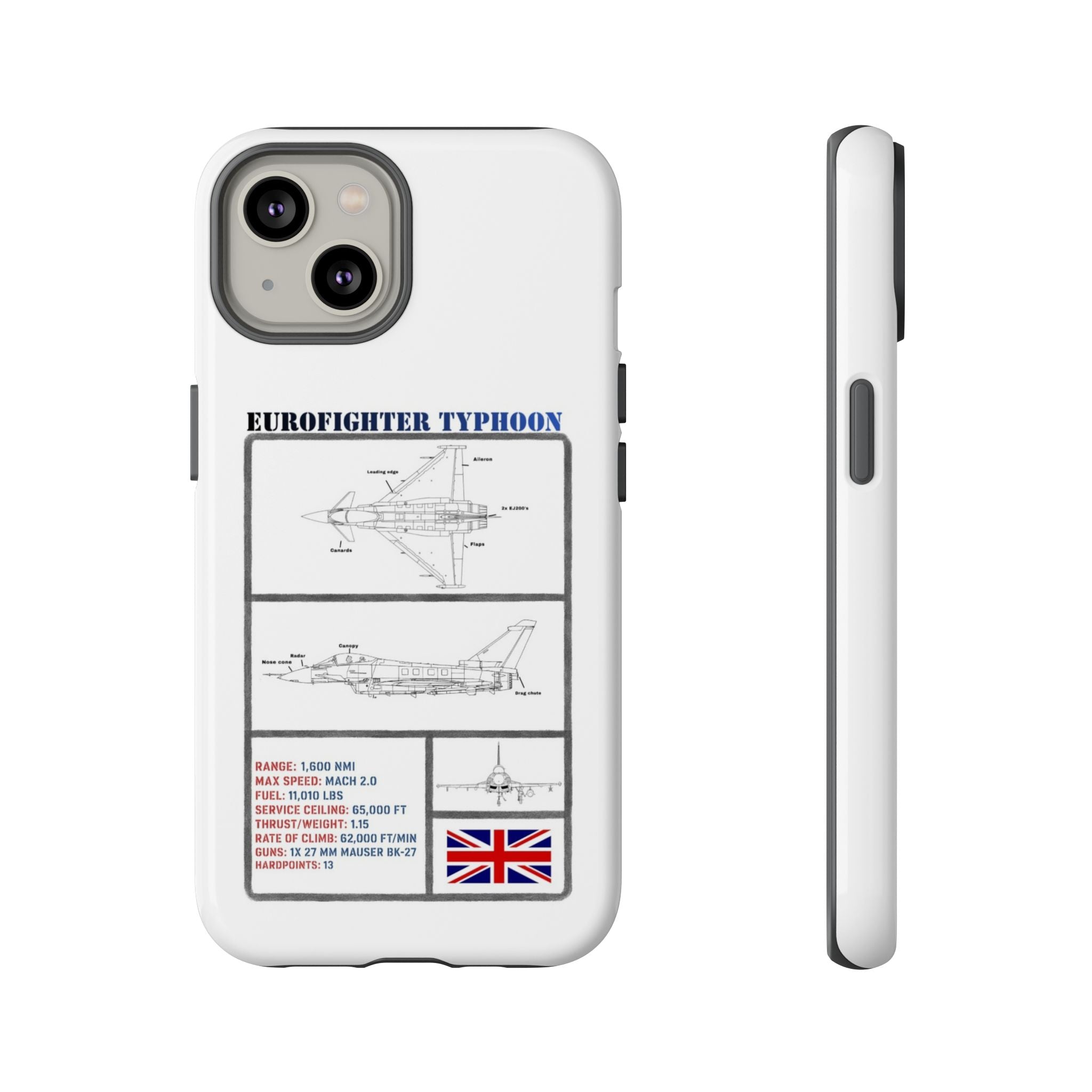 Eurofighter typhoon Schematic edition phone case (RAF Colour-Way)