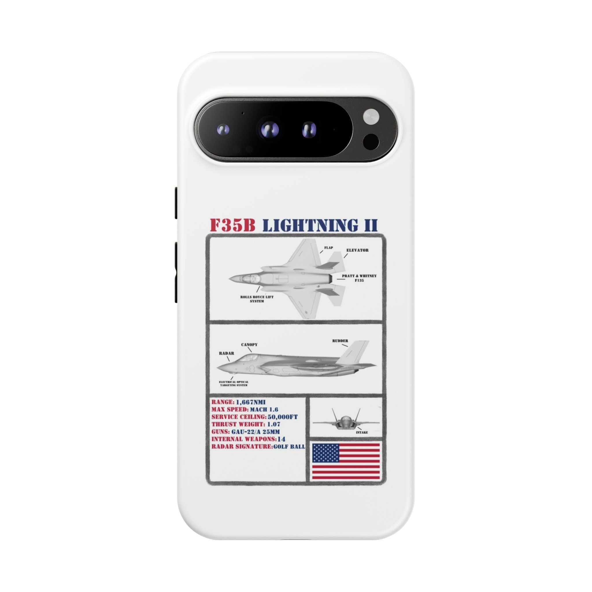 F-35 Lightning II Schematic edition phone case (USAF Colour-Way)