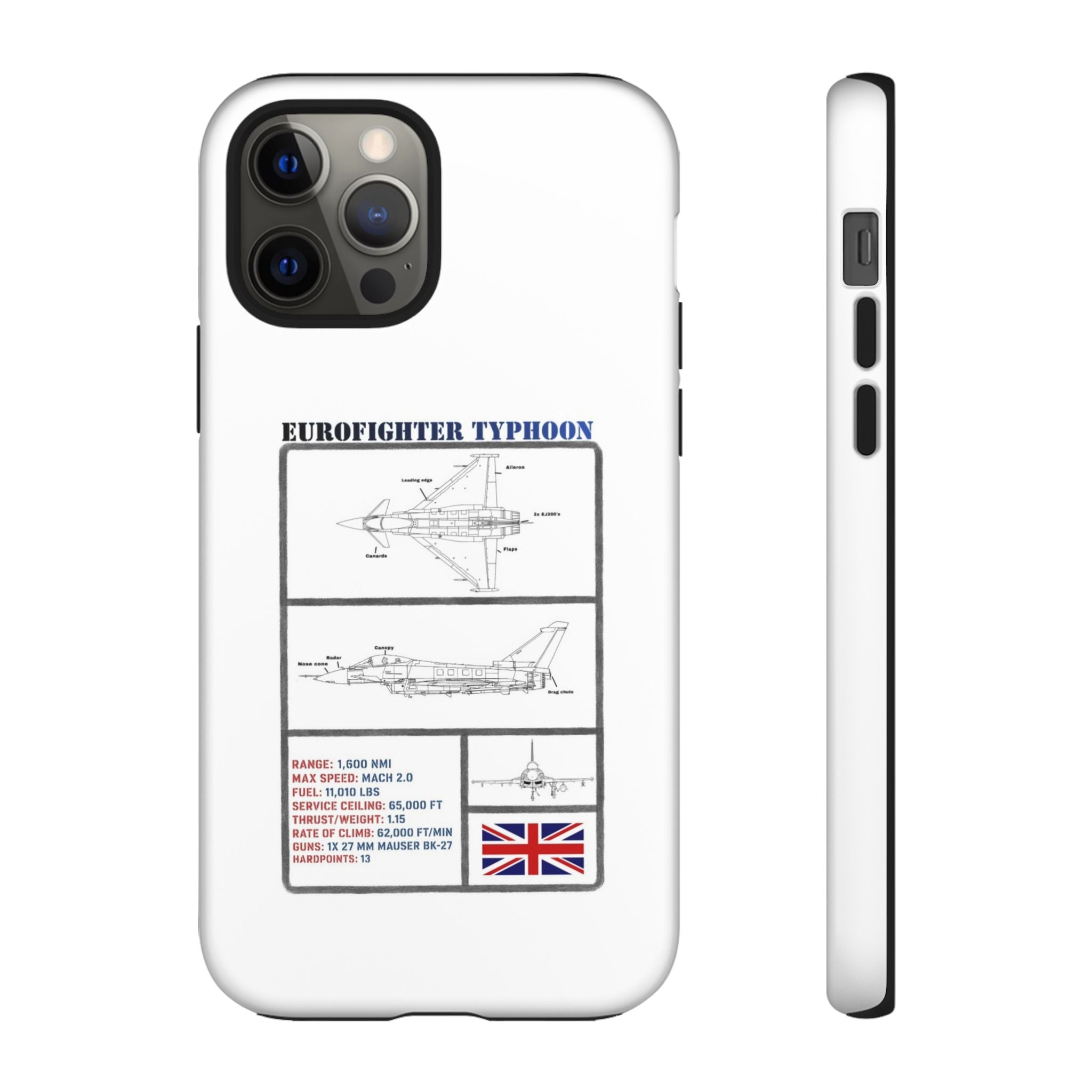 Eurofighter typhoon Schematic edition phone case (RAF Colour-Way)
