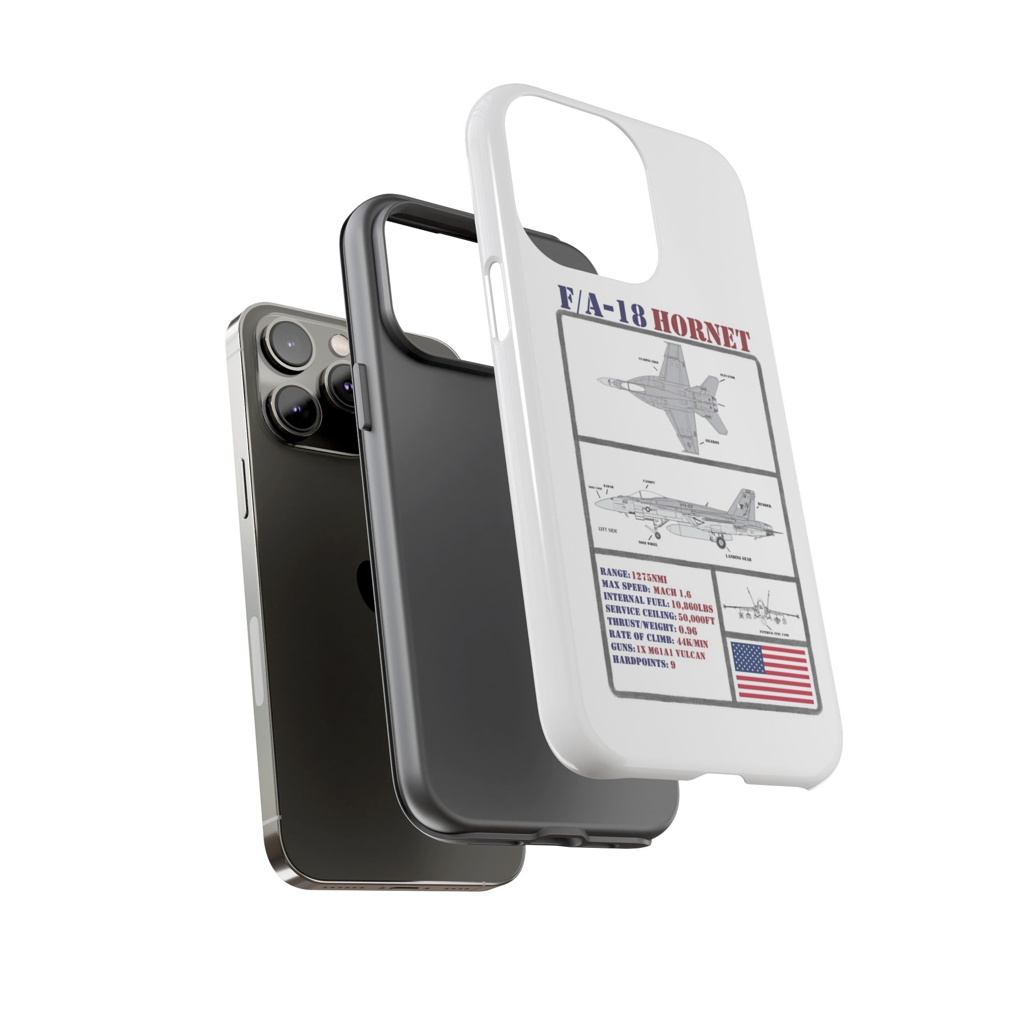 F/A-18 Hornet Schematic edition phone case (USAF Colour-Way)
