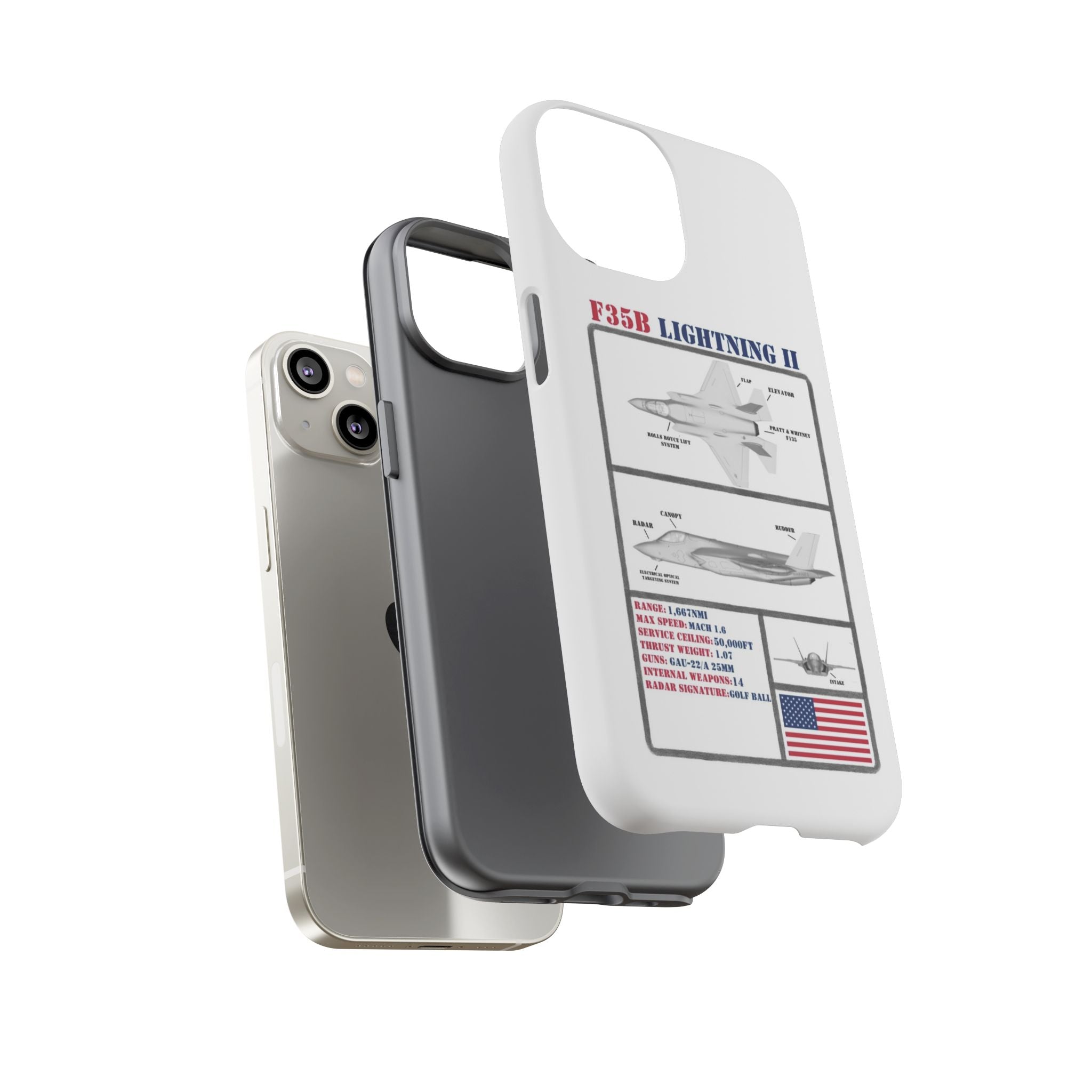 F-35 Lightning II Schematic edition phone case (USAF Colour-Way)