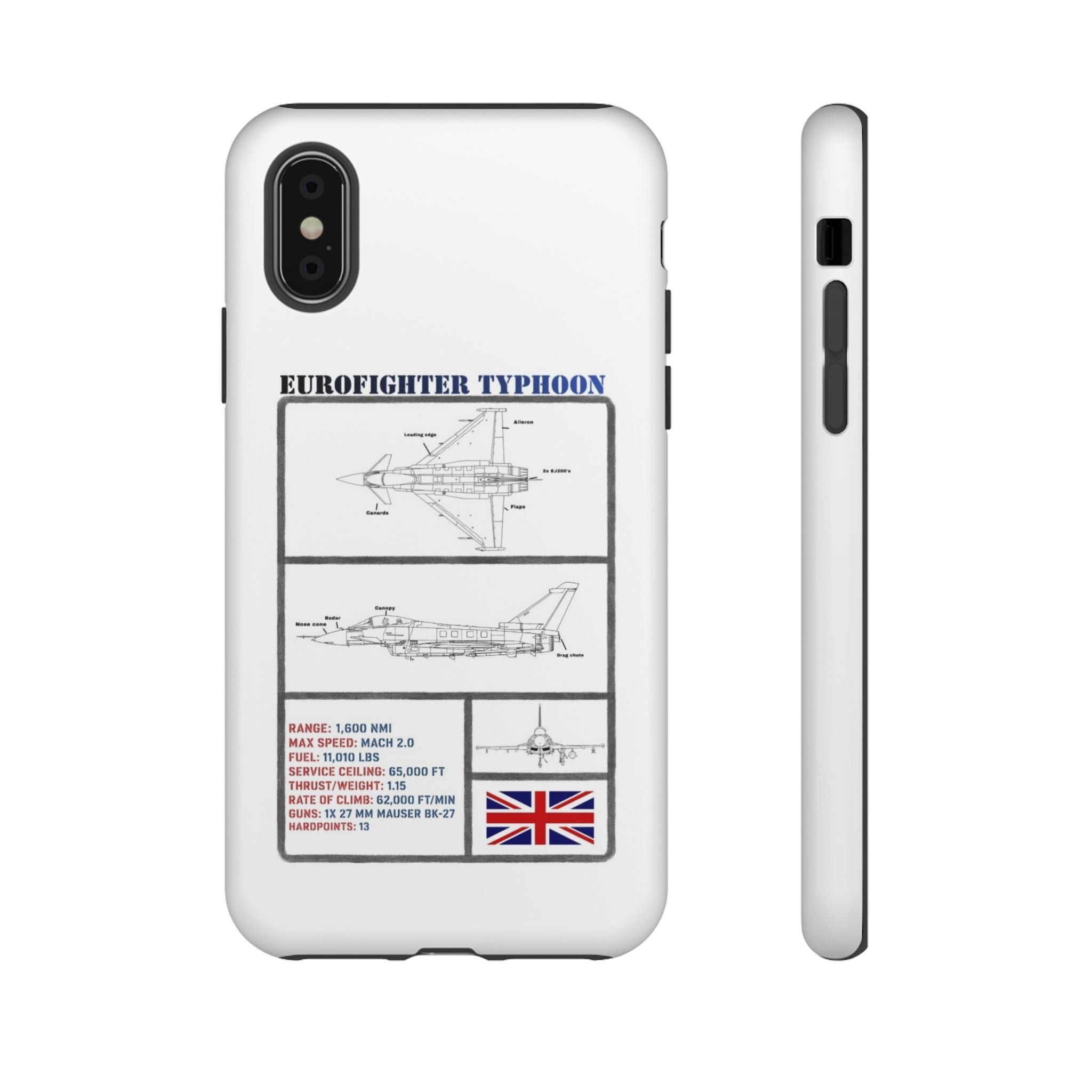 Eurofighter typhoon Schematic edition phone case (RAF Colour-Way)