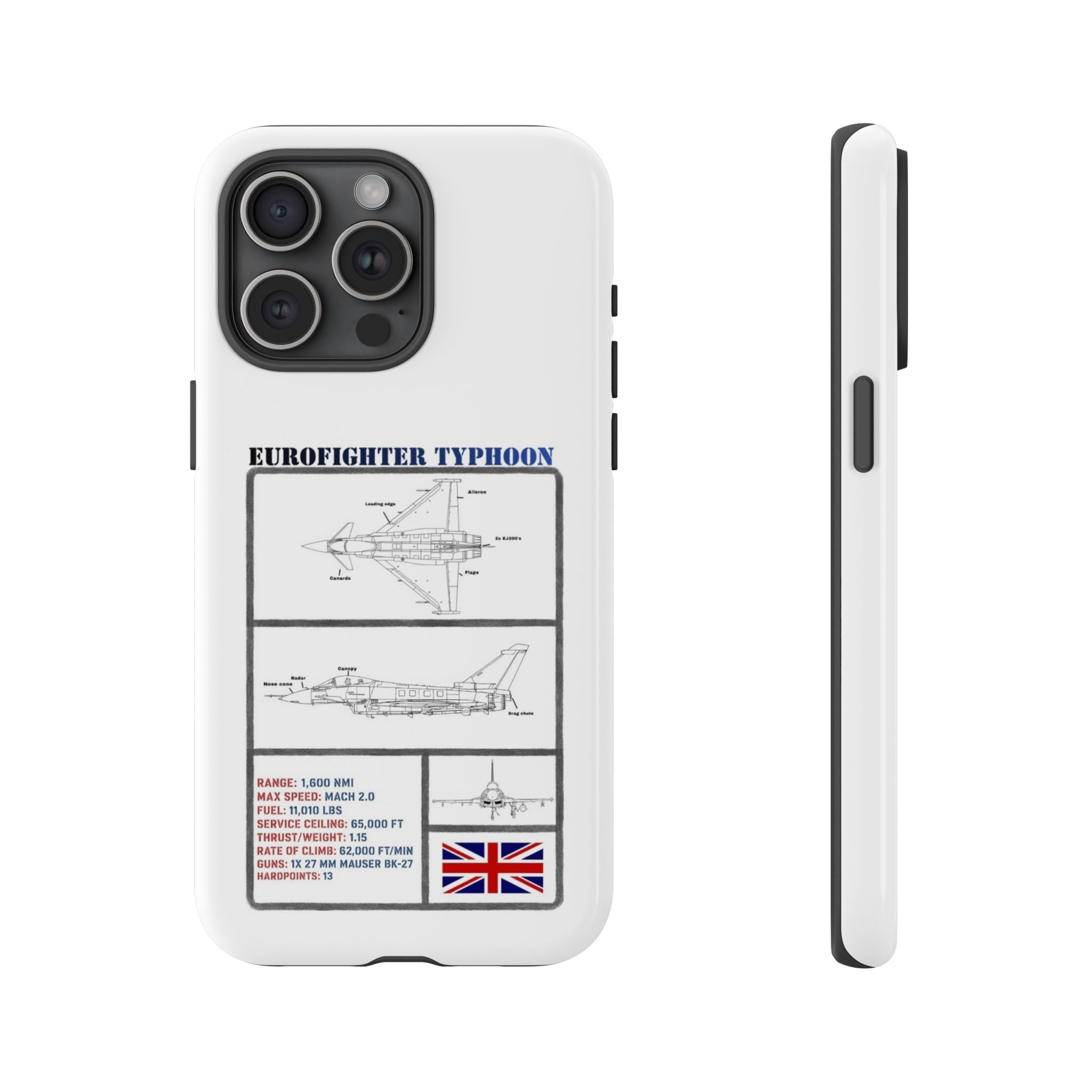 Eurofighter typhoon Schematic edition phone case (RAF Colour-Way)