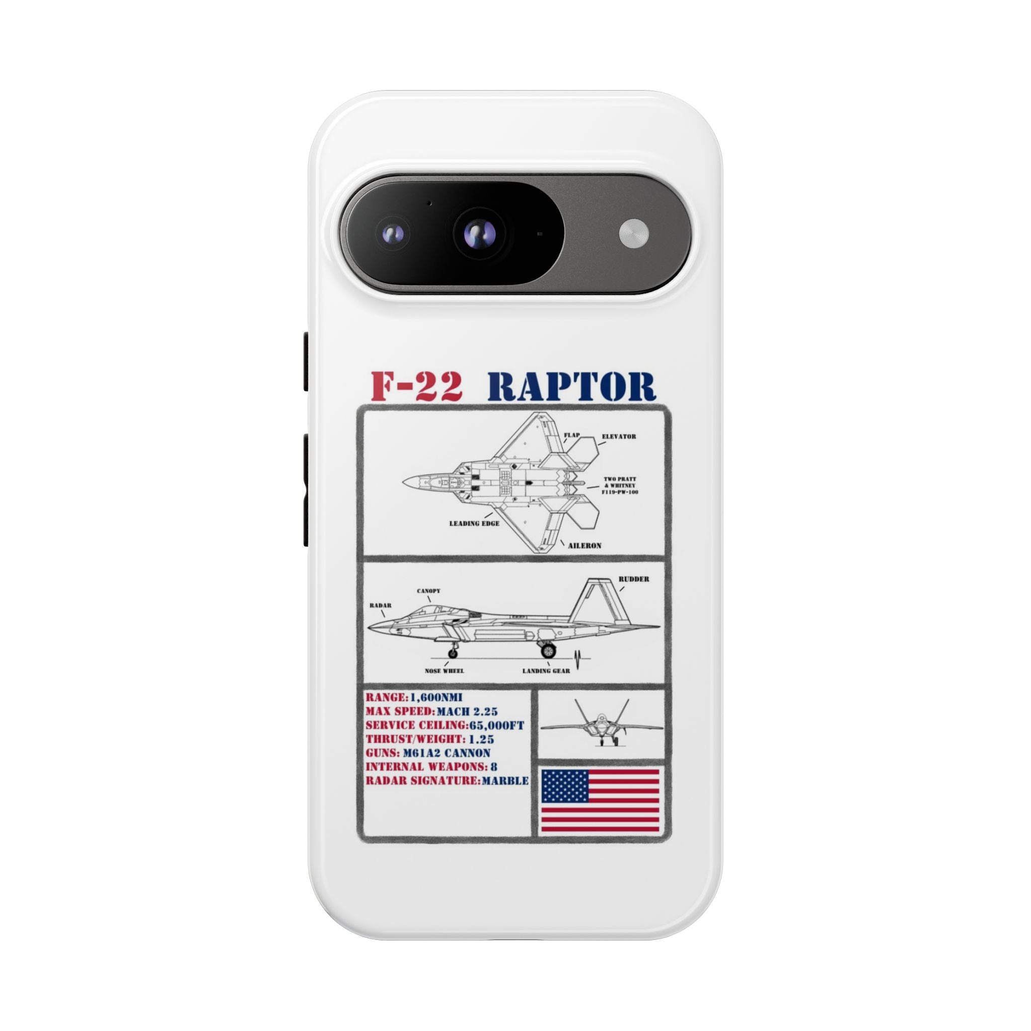 F-22 Raptor Schematic edition phone case (USAF Colour-Way)