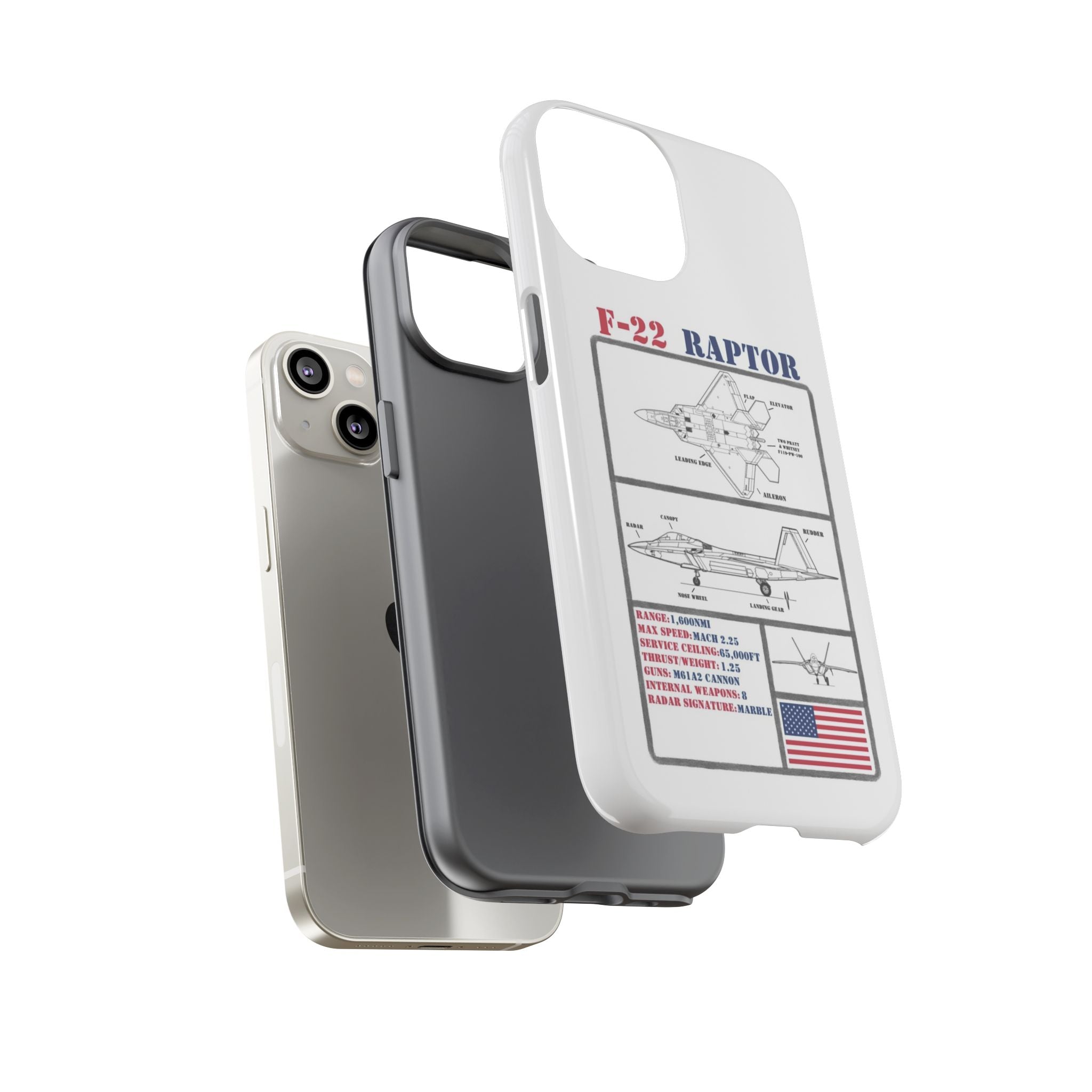 F-22 Raptor Schematic edition phone case (USAF Colour-Way)