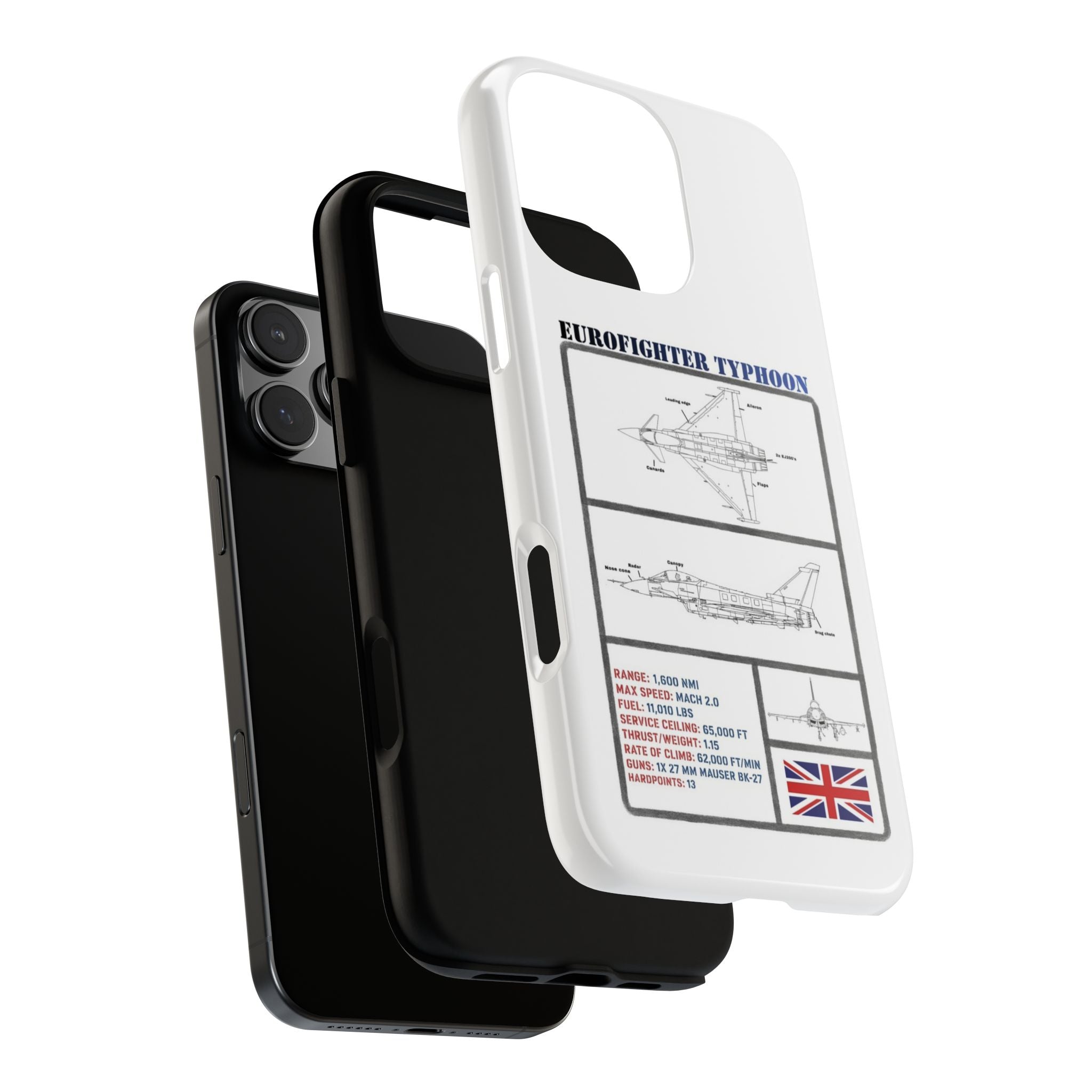 Eurofighter typhoon Schematic edition phone case (RAF Colour-Way)