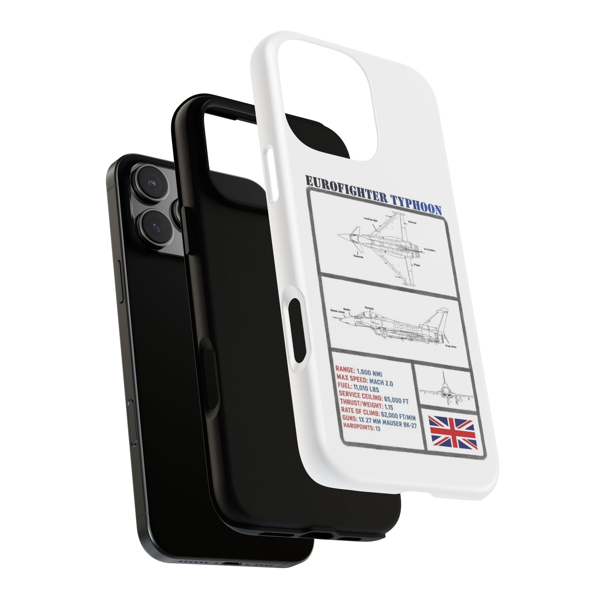 Eurofighter typhoon Schematic edition phone case (RAF Colour-Way)