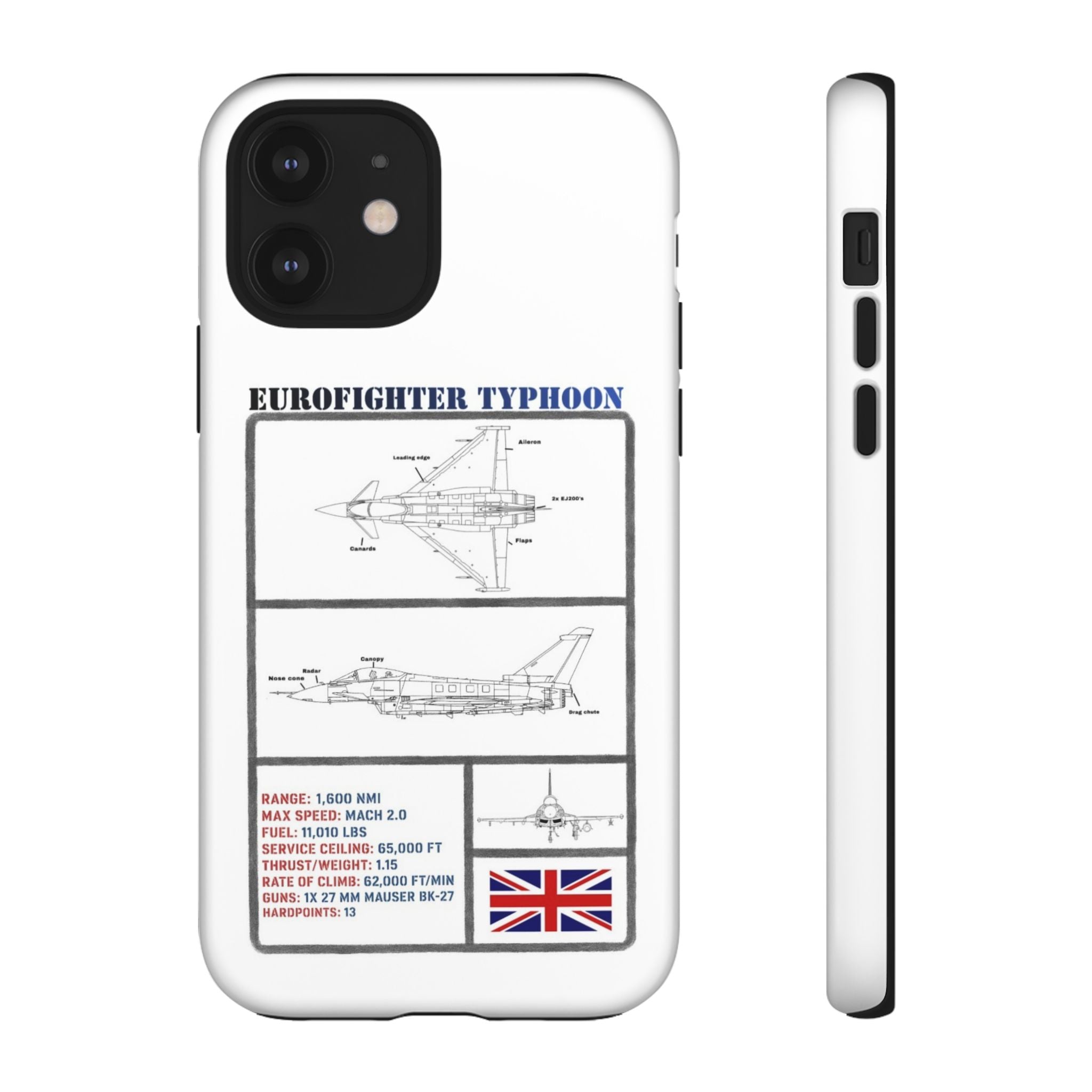 Eurofighter typhoon Schematic edition phone case (RAF Colour-Way)