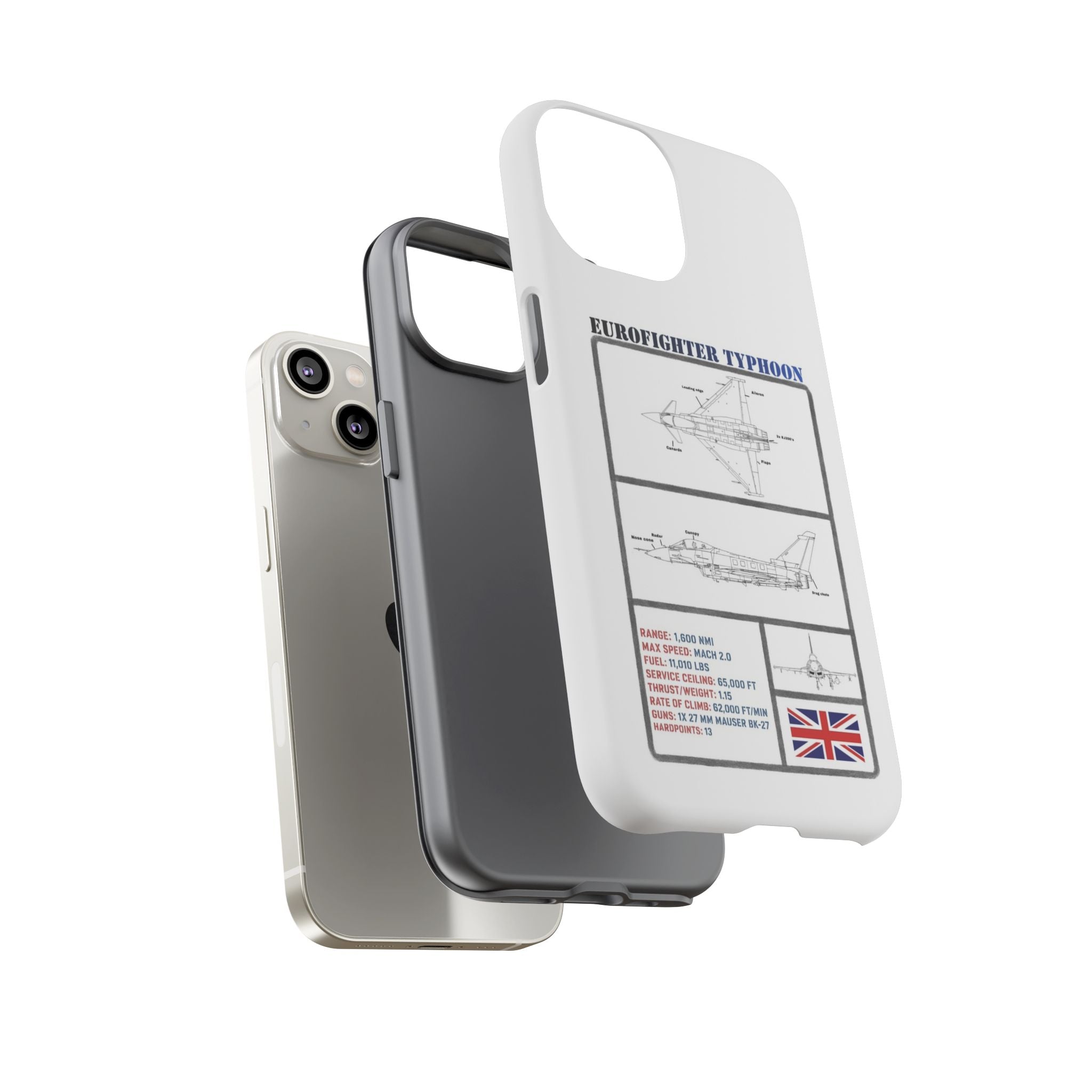 Eurofighter typhoon Schematic edition phone case (RAF Colour-Way)