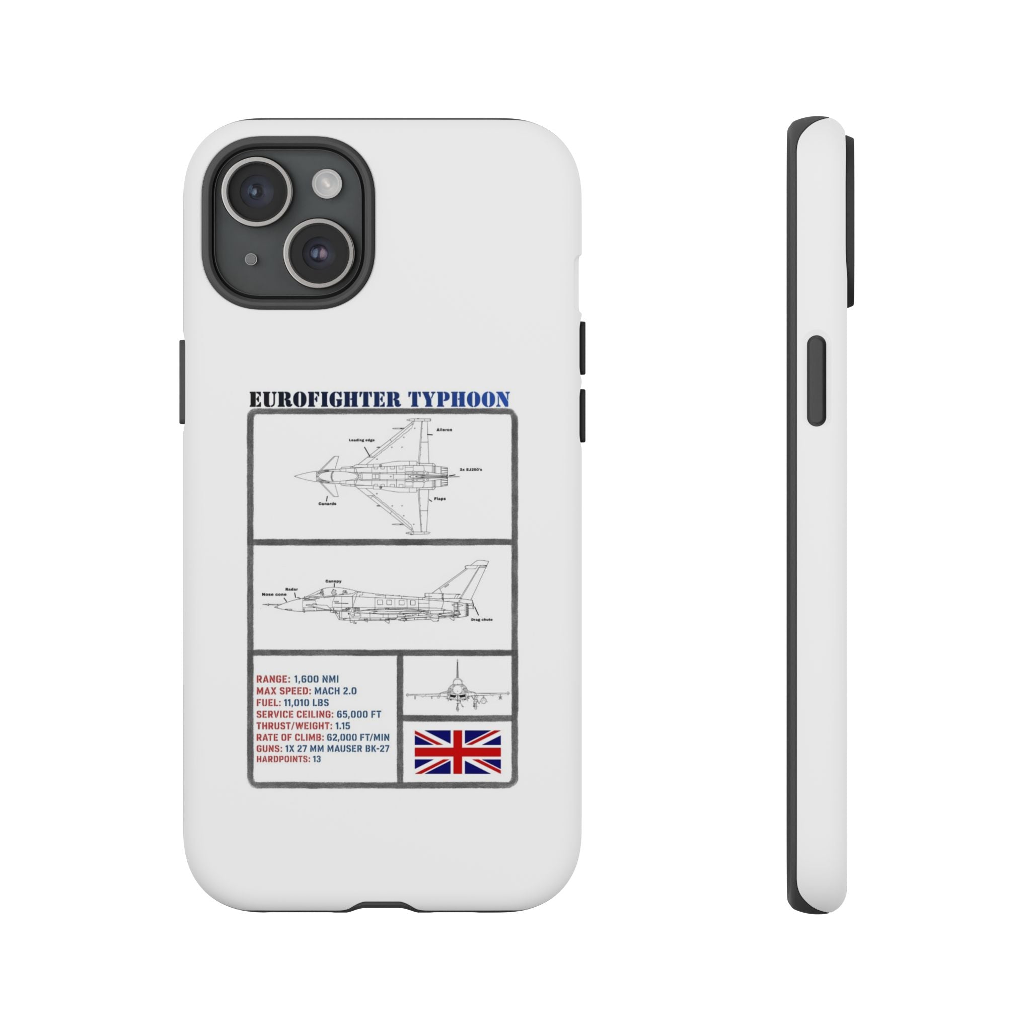 Eurofighter typhoon Schematic edition phone case (RAF Colour-Way)