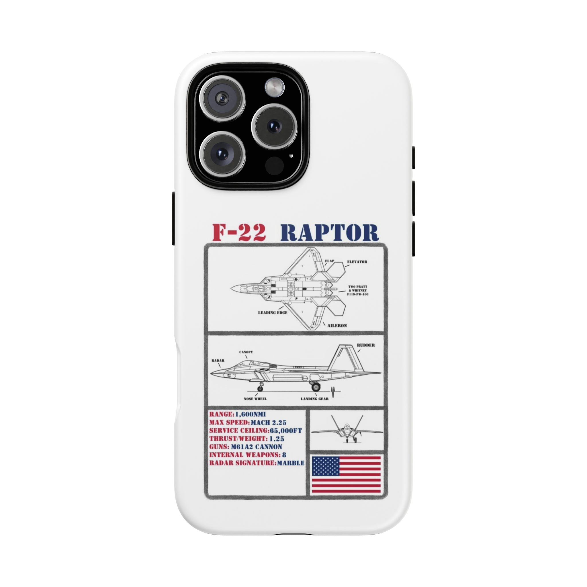 F-22 Raptor Schematic edition phone case (USAF Colour-Way)