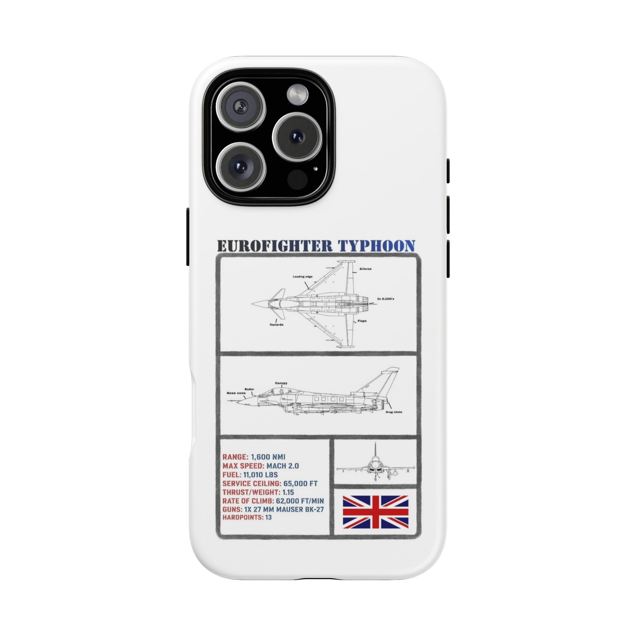 Eurofighter typhoon Schematic edition phone case (RAF Colour-Way)