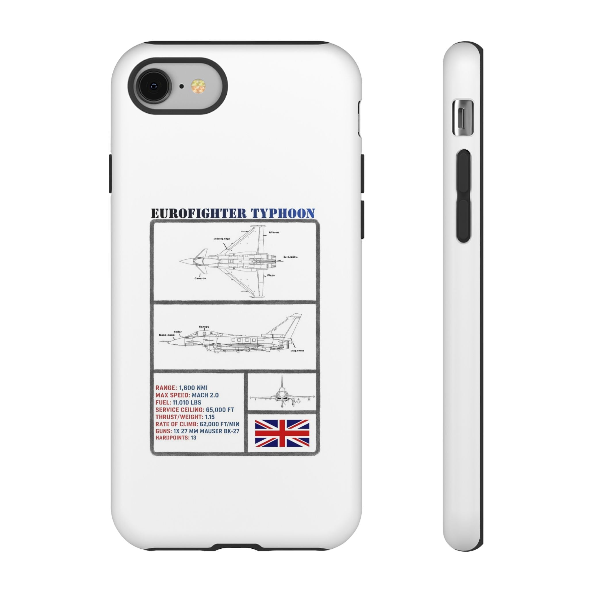 Eurofighter typhoon Schematic edition phone case (RAF Colour-Way)