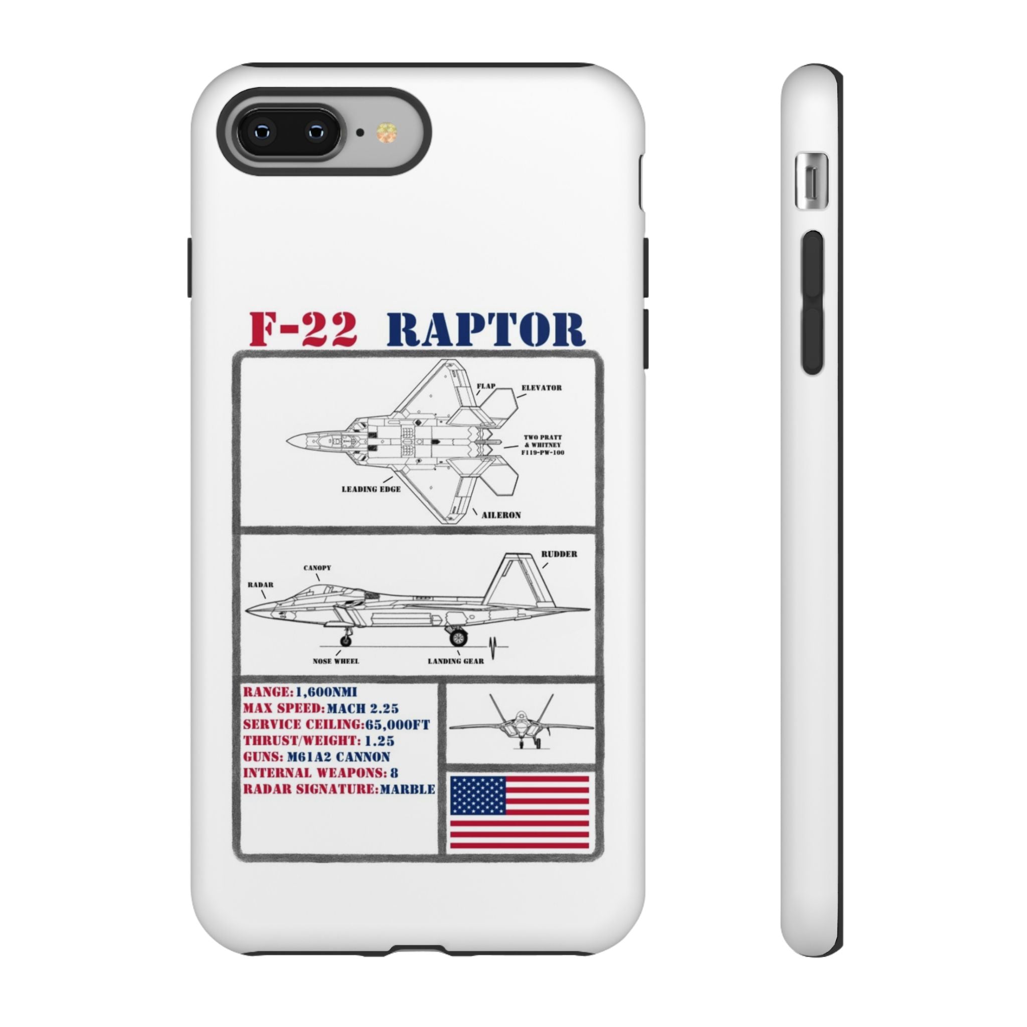 F-22 Raptor Schematic edition phone case (USAF Colour-Way)