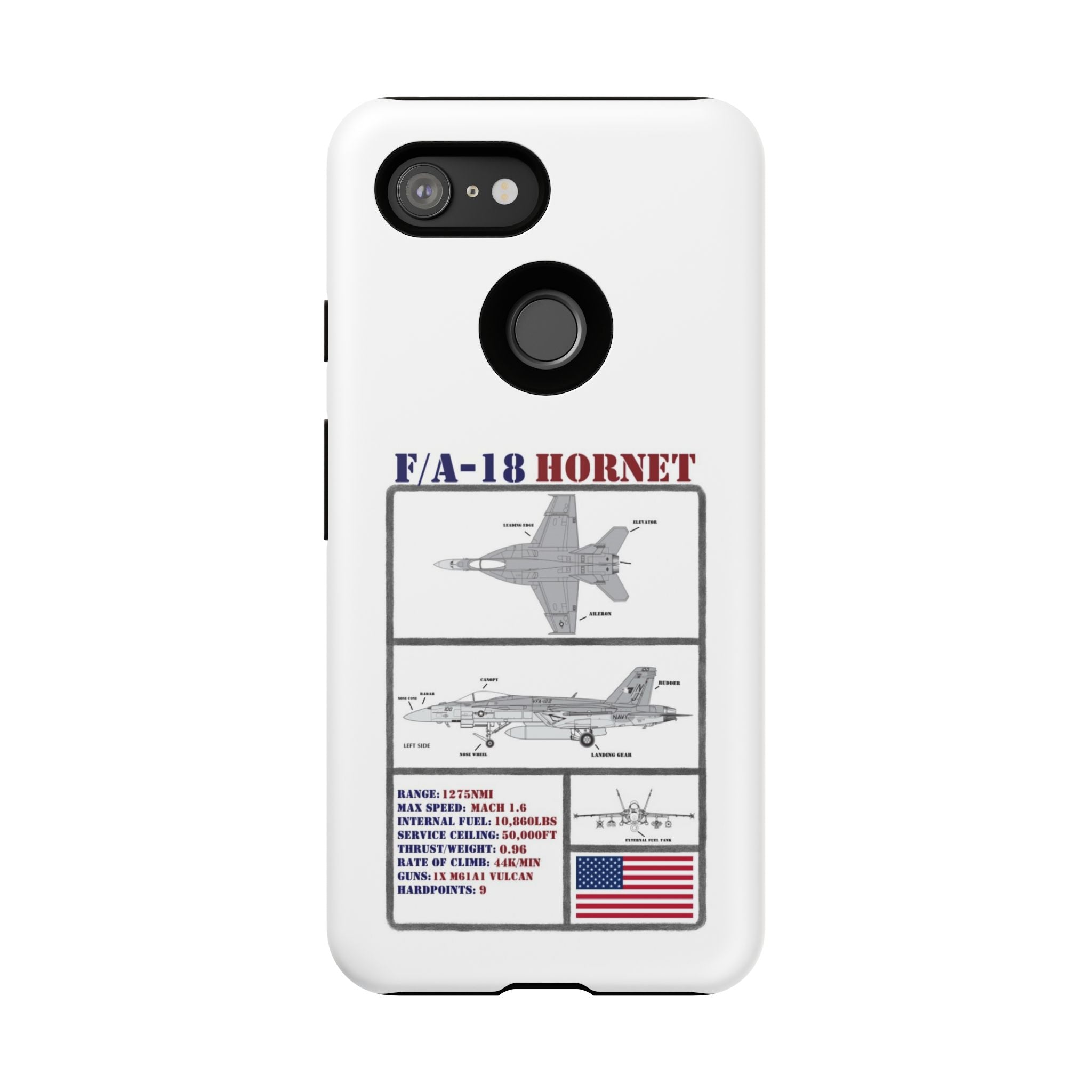 F/A-18 Hornet Schematic edition phone case (USAF Colour-Way)