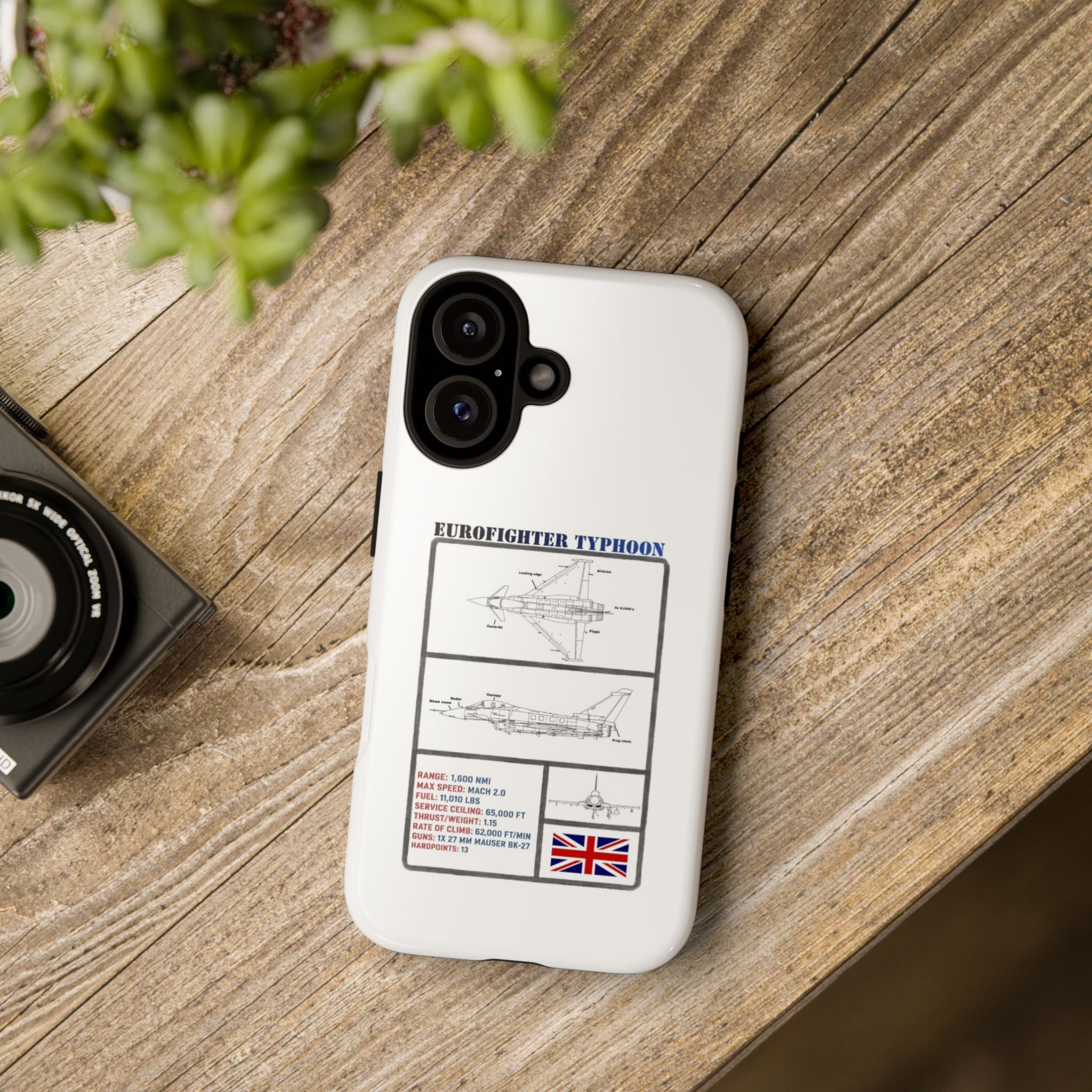 Eurofighter typhoon Schematic edition phone case (RAF Colour-Way)