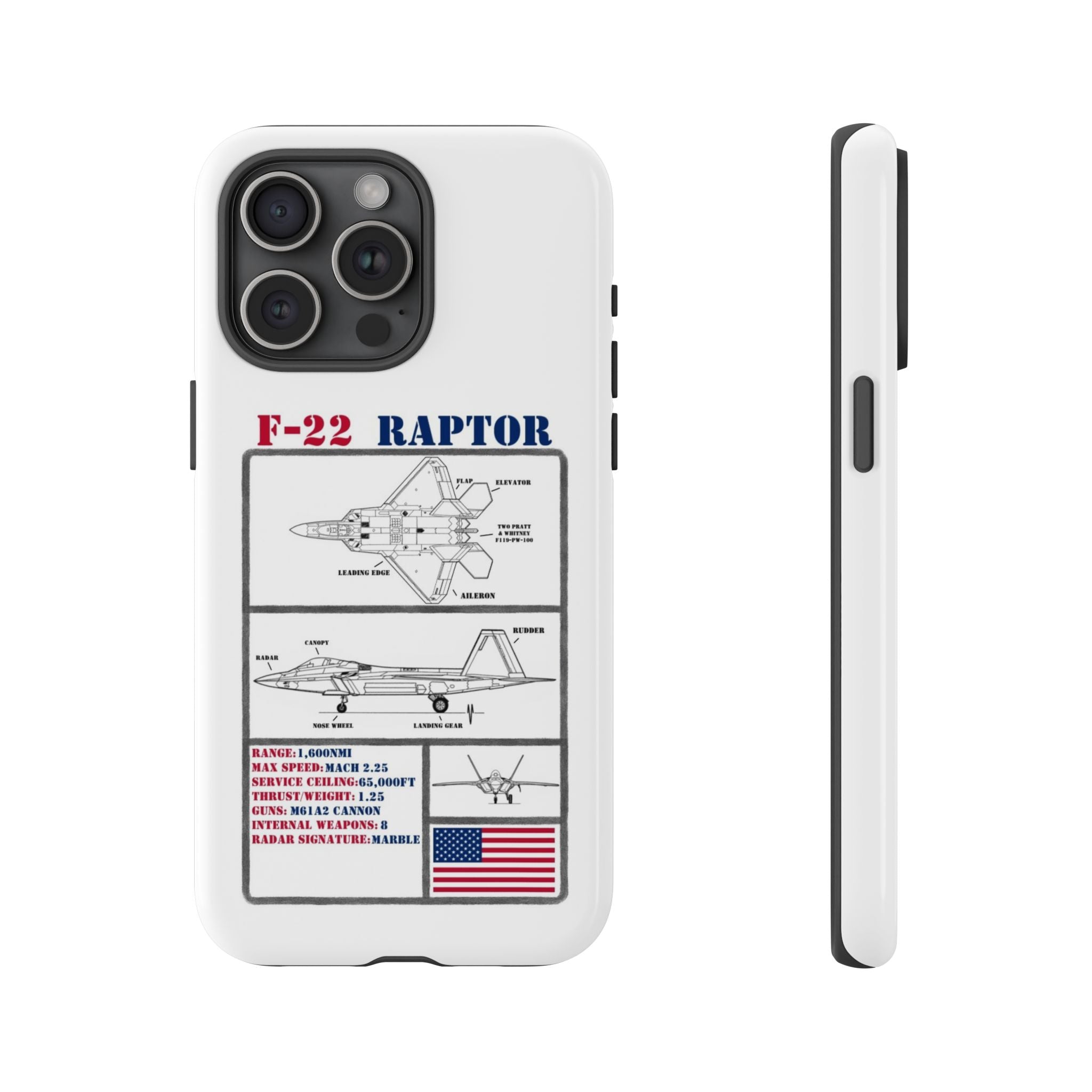 F-22 Raptor Schematic edition phone case (USAF Colour-Way)