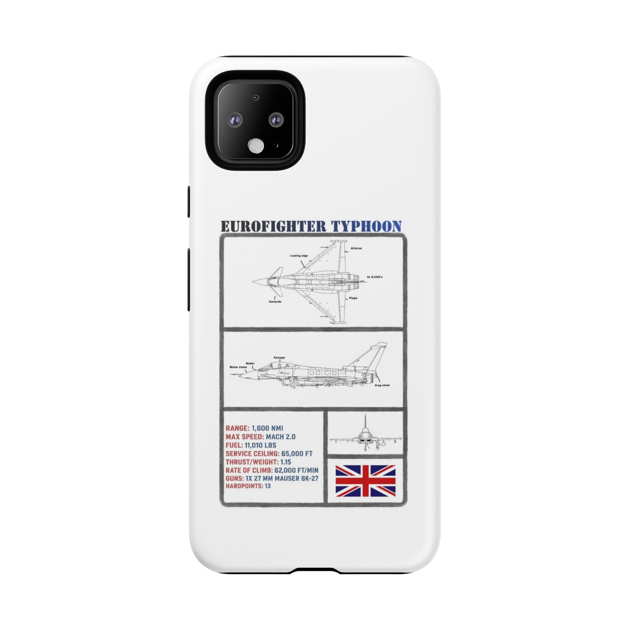 Eurofighter typhoon Schematic edition phone case (RAF Colour-Way)