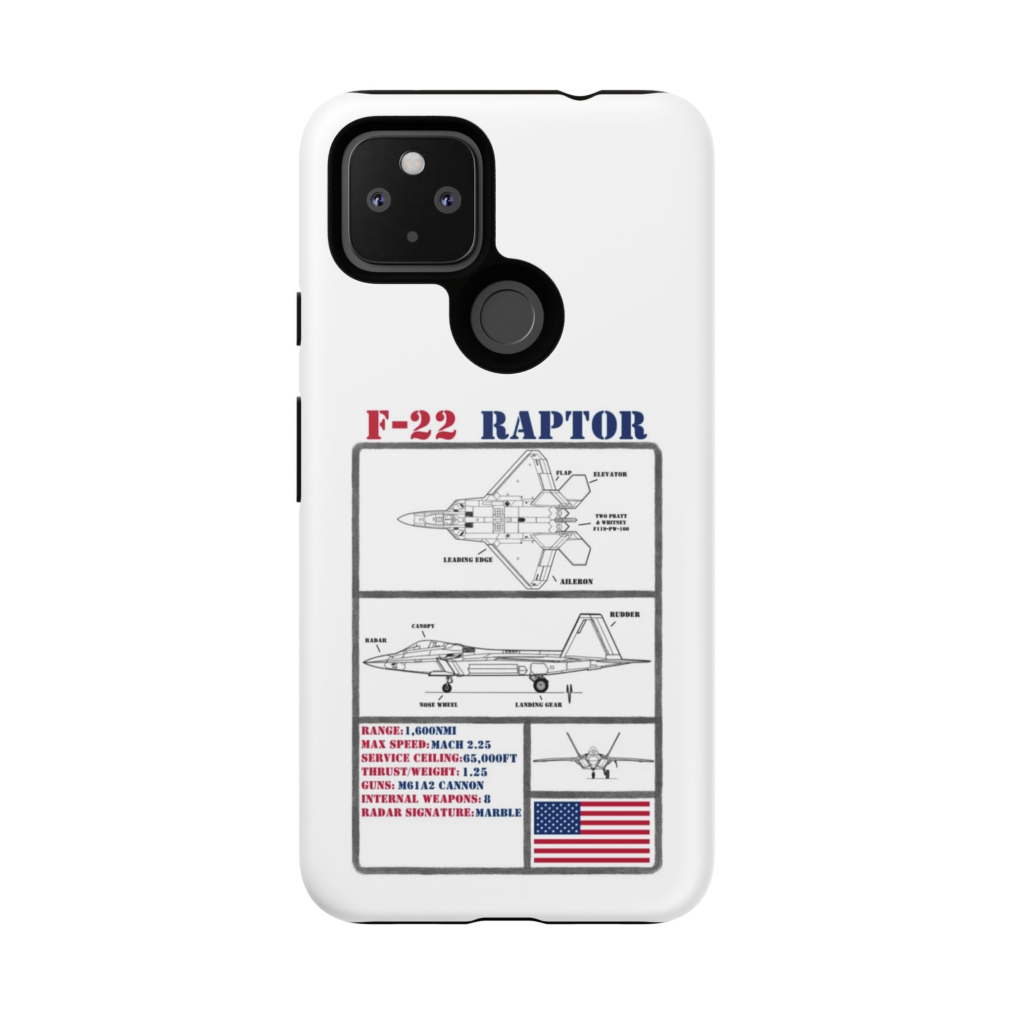 F-22 Raptor Schematic edition phone case (USAF Colour-Way)