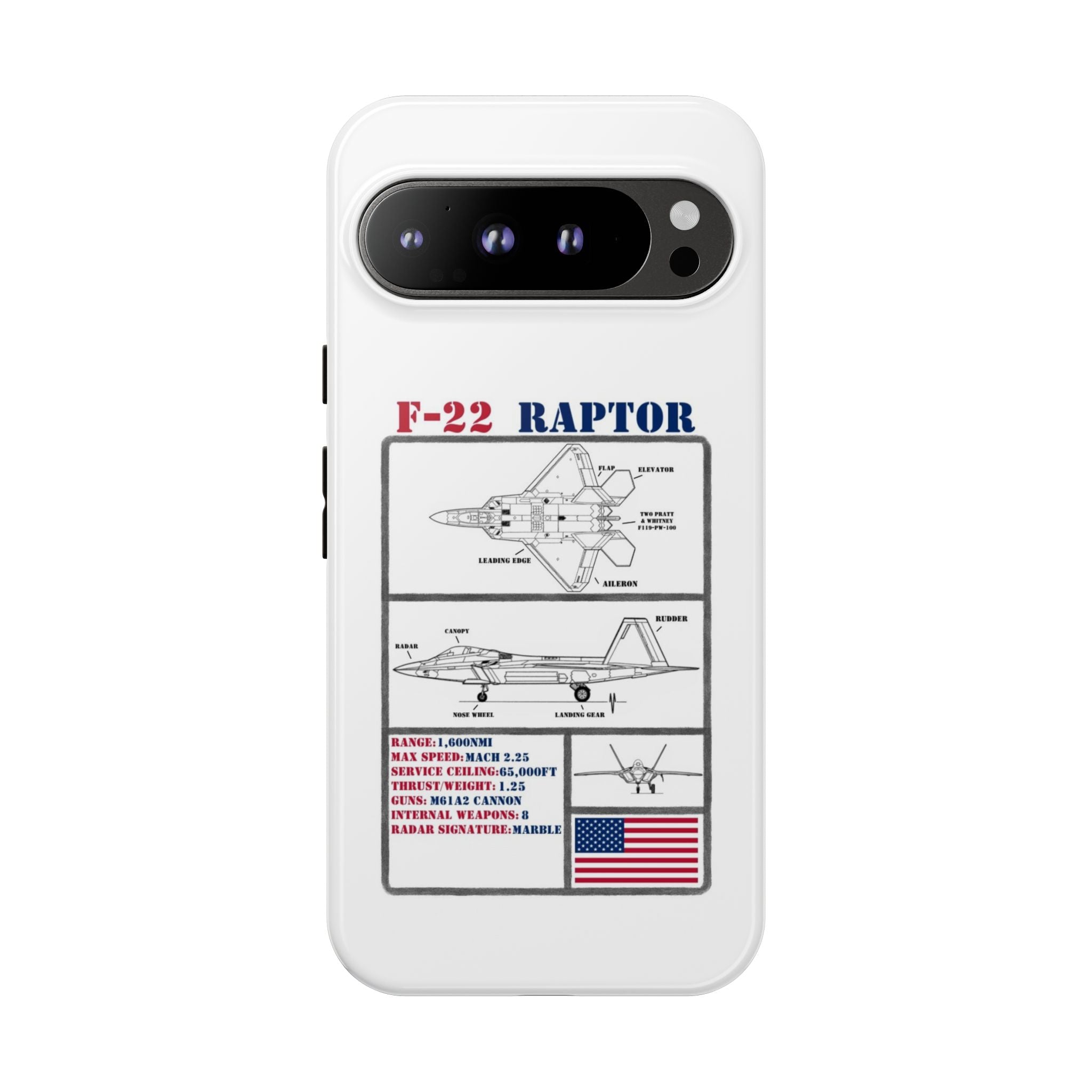 F-22 Raptor Schematic edition phone case (USAF Colour-Way)
