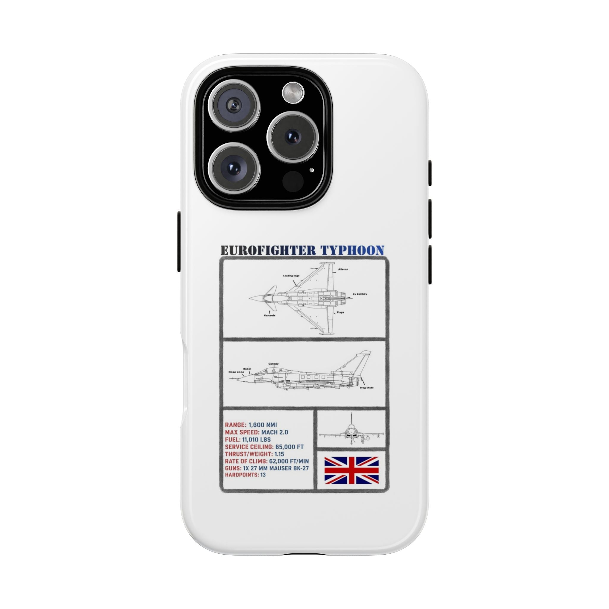 Eurofighter typhoon Schematic edition phone case (RAF Colour-Way)