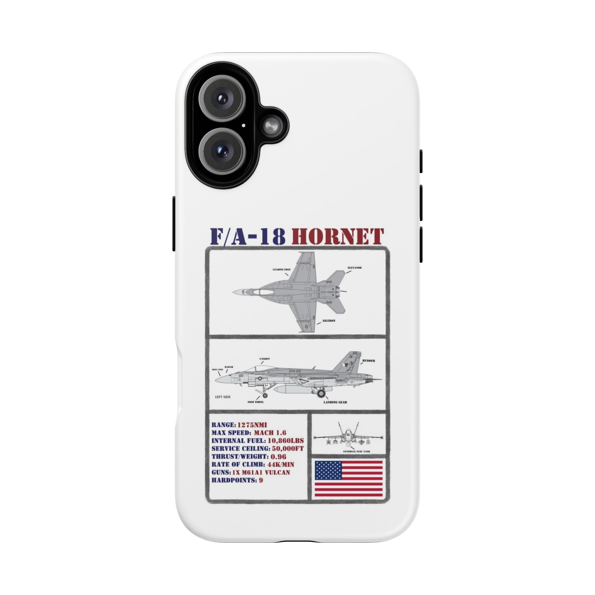 F/A-18 Hornet Schematic edition phone case (USAF Colour-Way)