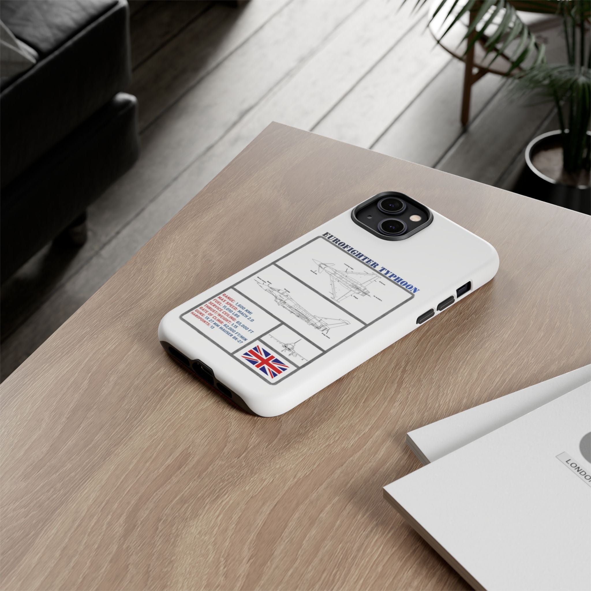 Eurofighter typhoon Schematic edition phone case (RAF Colour-Way)