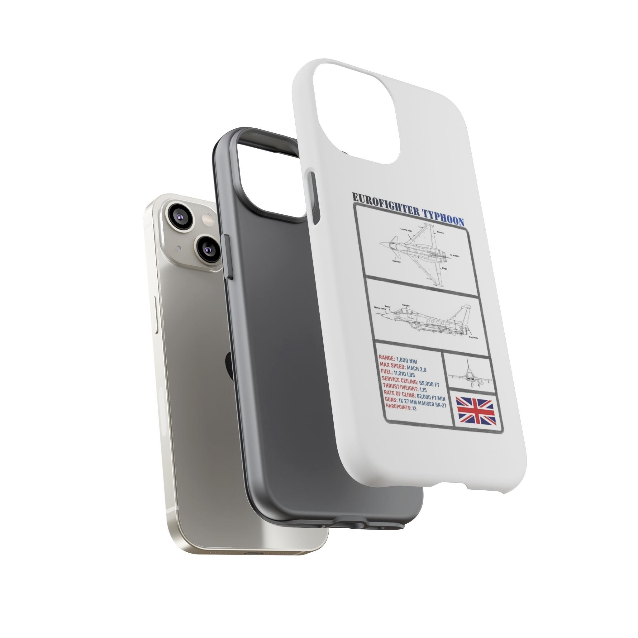 Eurofighter typhoon Schematic edition phone case (RAF Colour-Way)