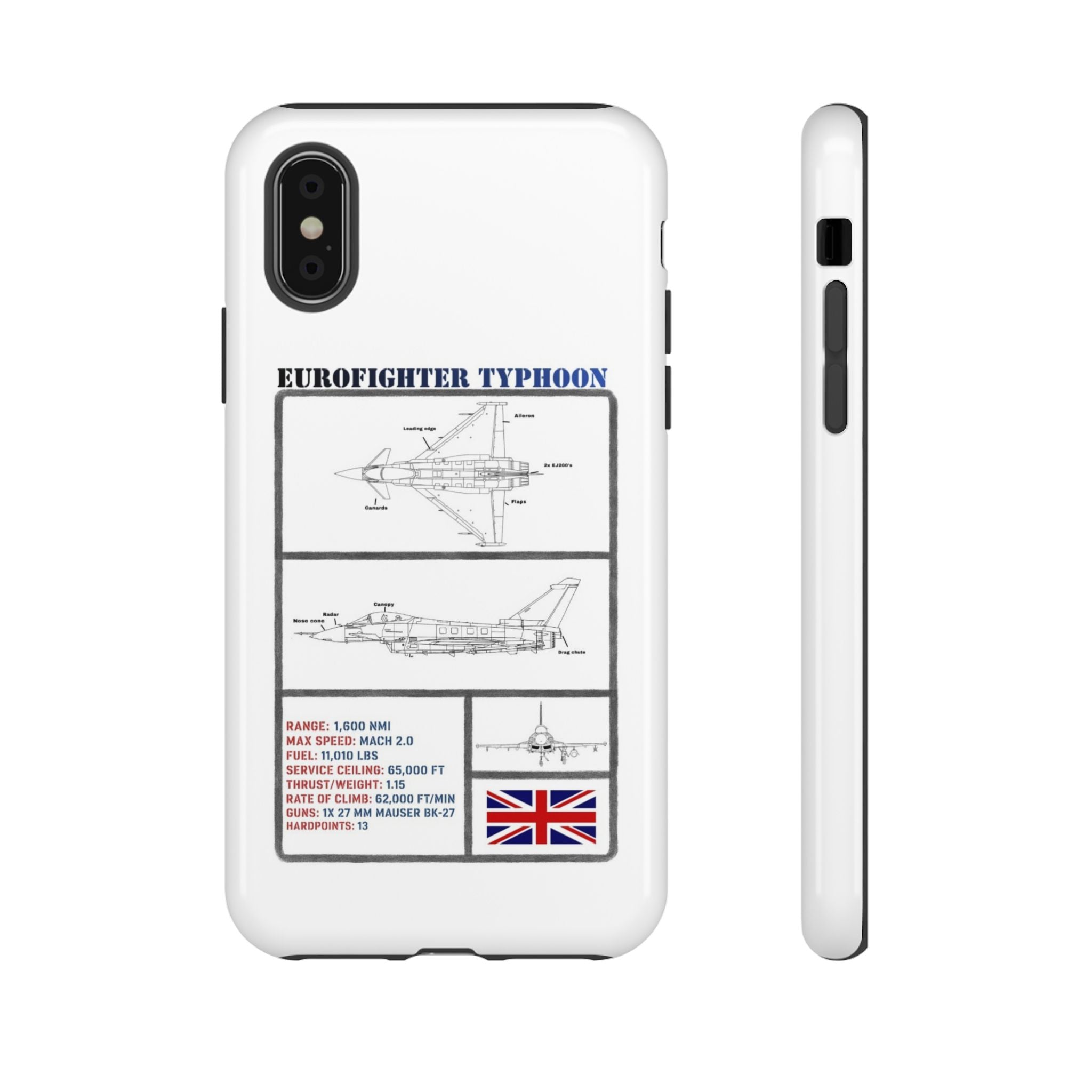 Eurofighter typhoon Schematic edition phone case (RAF Colour-Way)