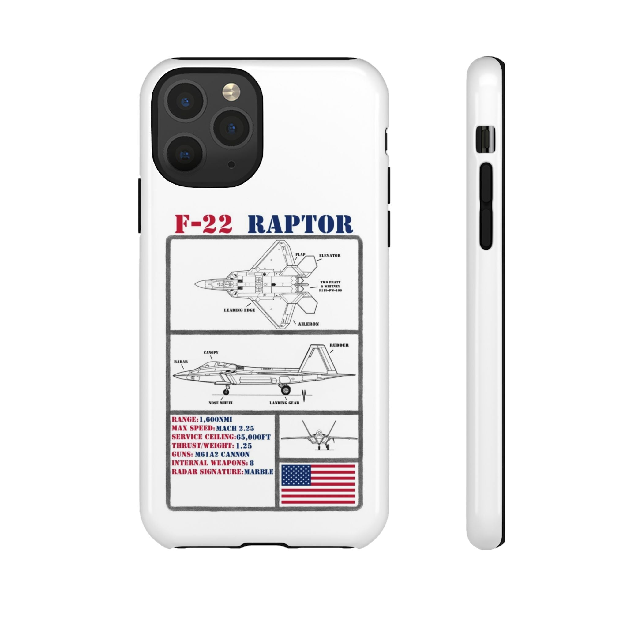 F-22 Raptor Schematic edition phone case (USAF Colour-Way)