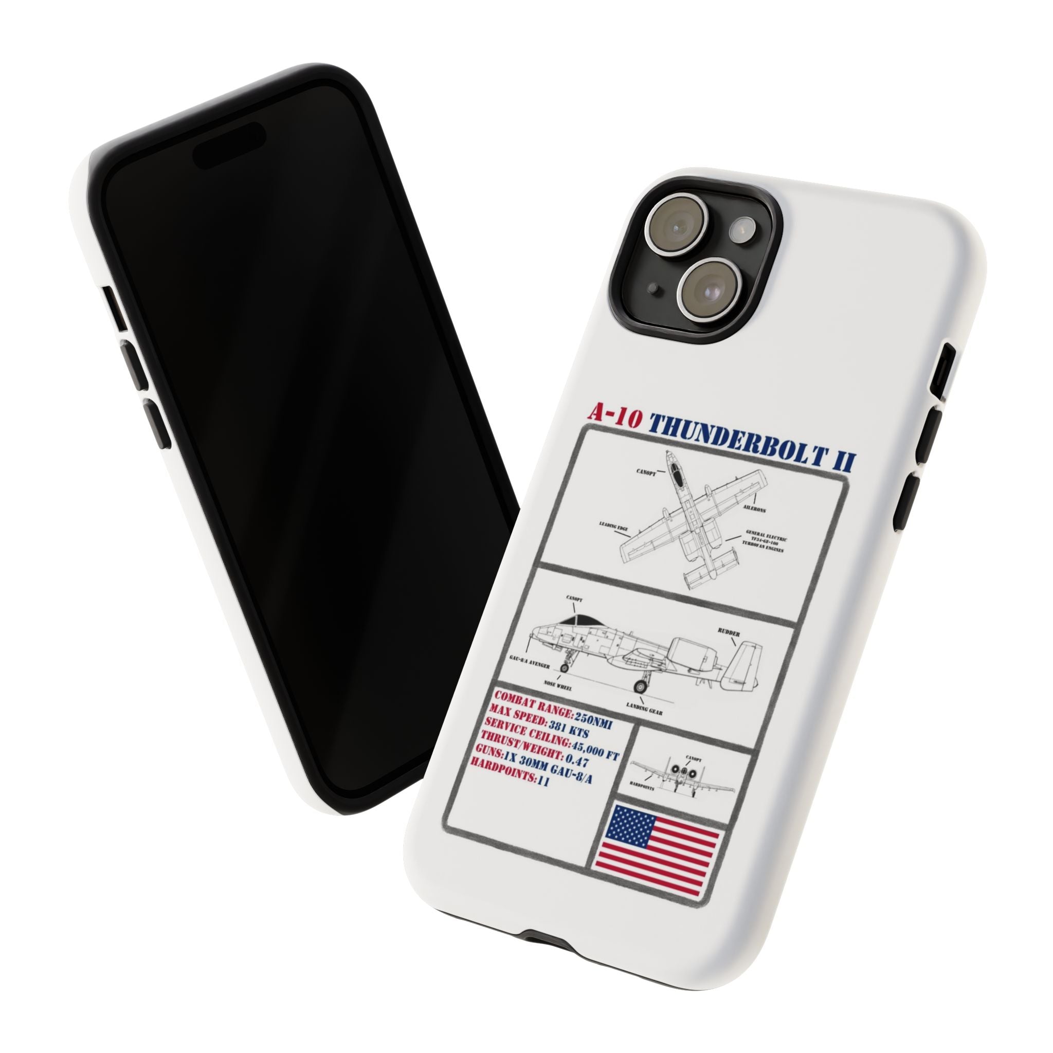 A-10 Thunderbolt Schematic edition phone case (USAF Colour-Way)