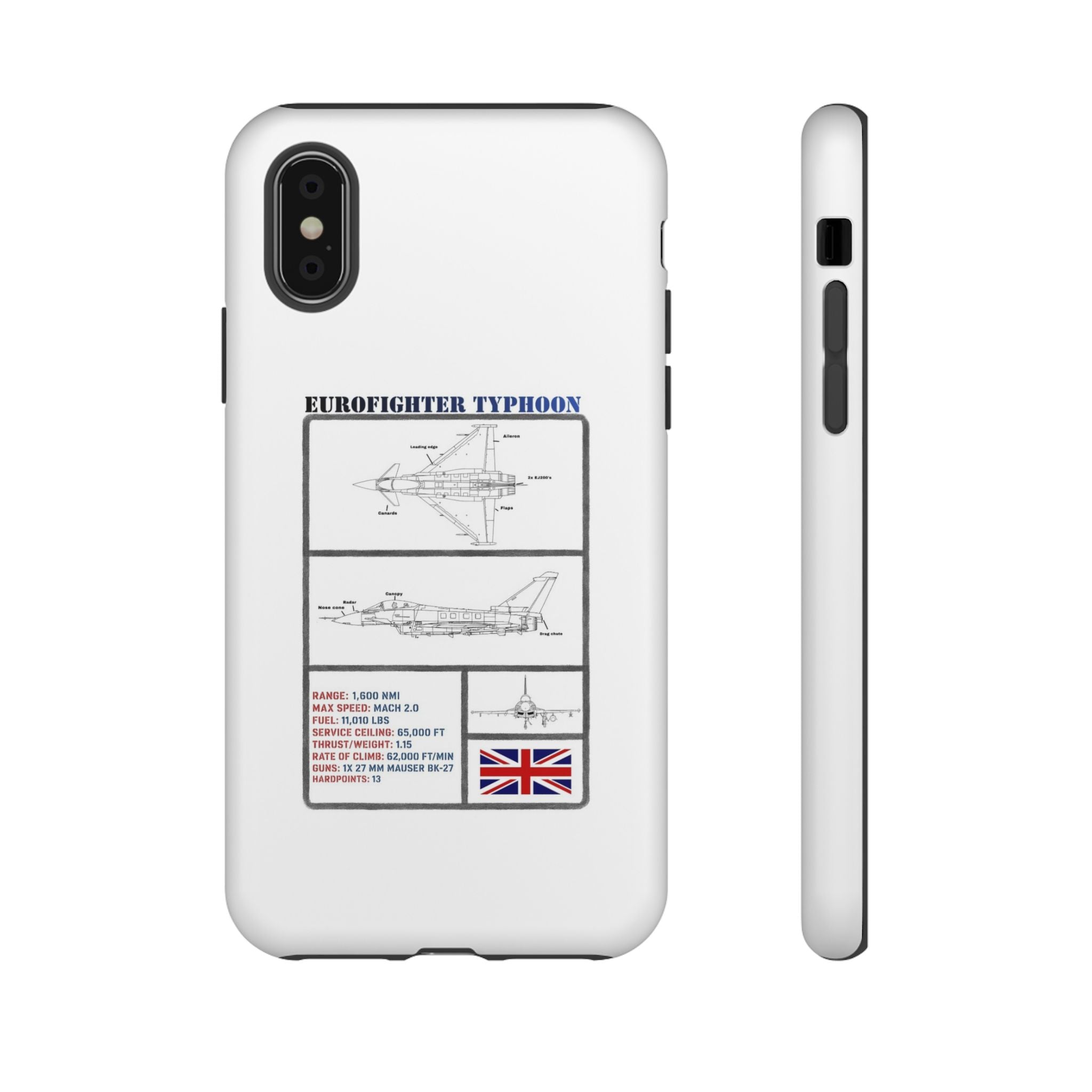 Eurofighter typhoon Schematic edition phone case (RAF Colour-Way)