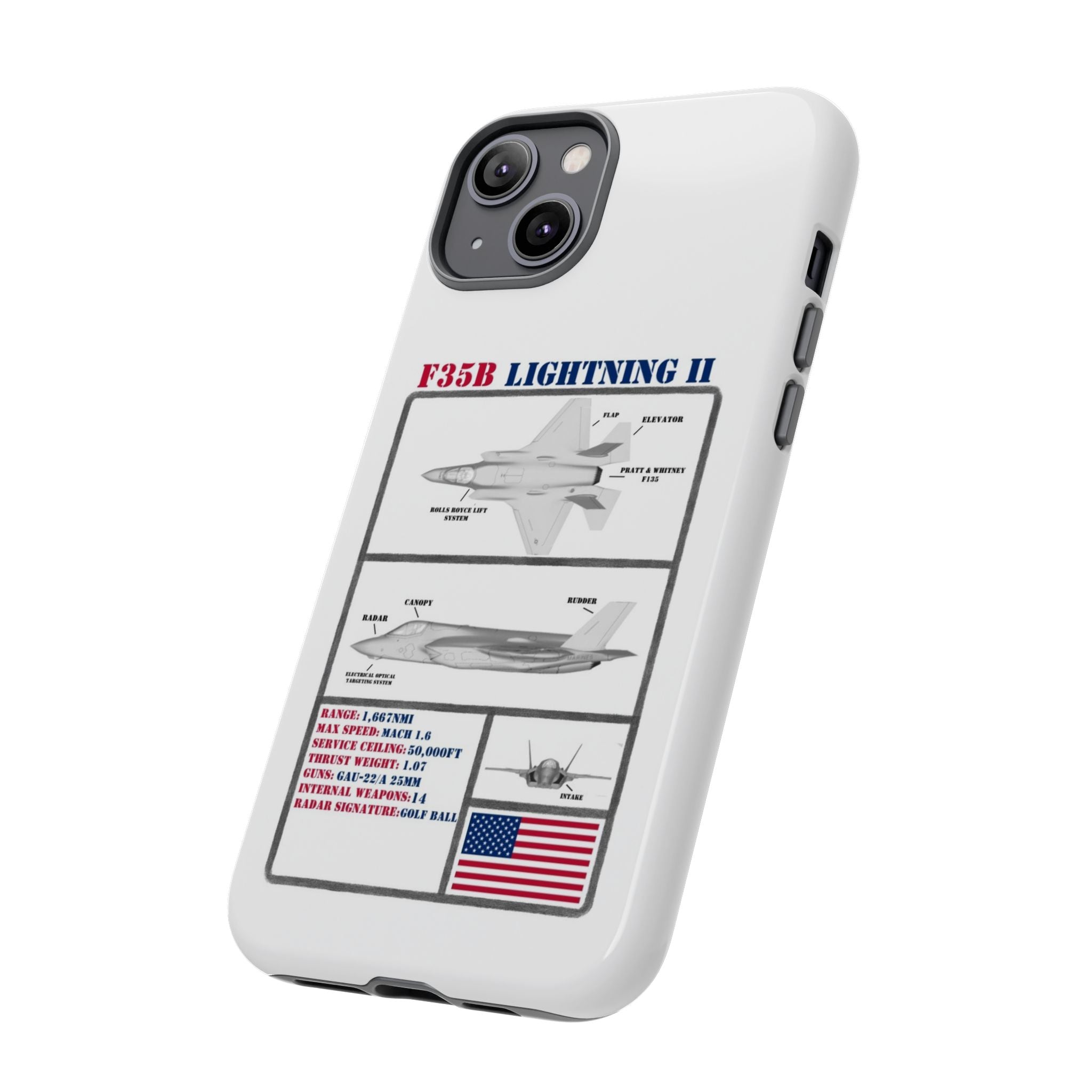 F-35 Lightning II Schematic edition phone case (USAF Colour-Way)