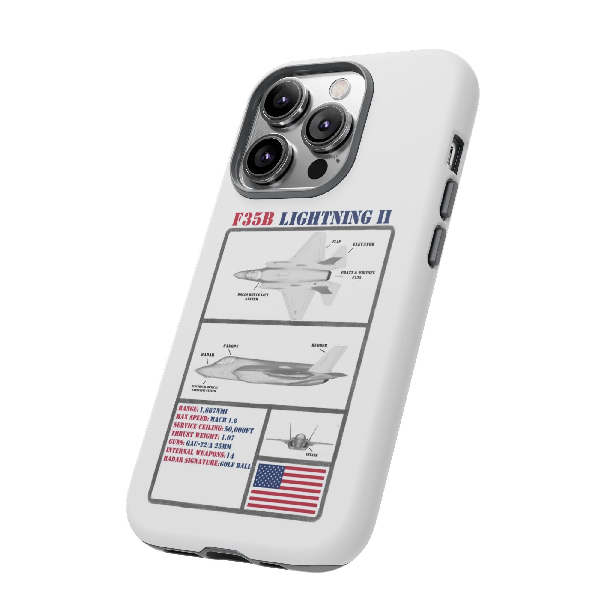 F-35 Lightning II Schematic edition phone case (USAF Colour-Way)