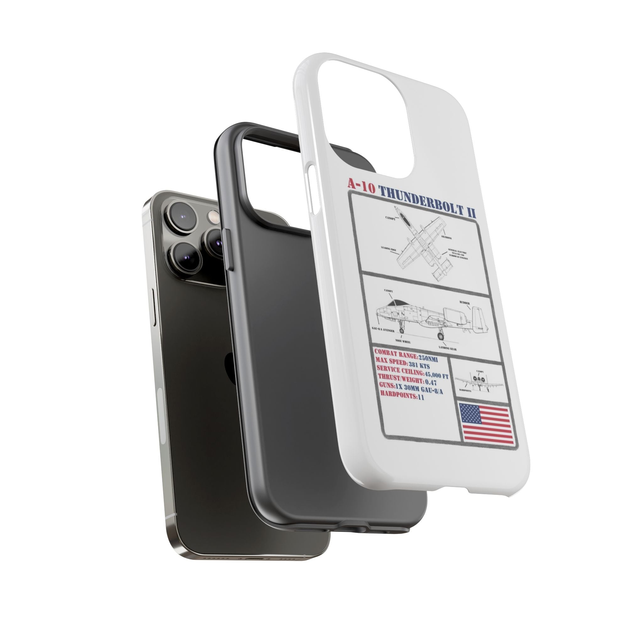 A-10 Thunderbolt Schematic edition phone case (USAF Colour-Way)