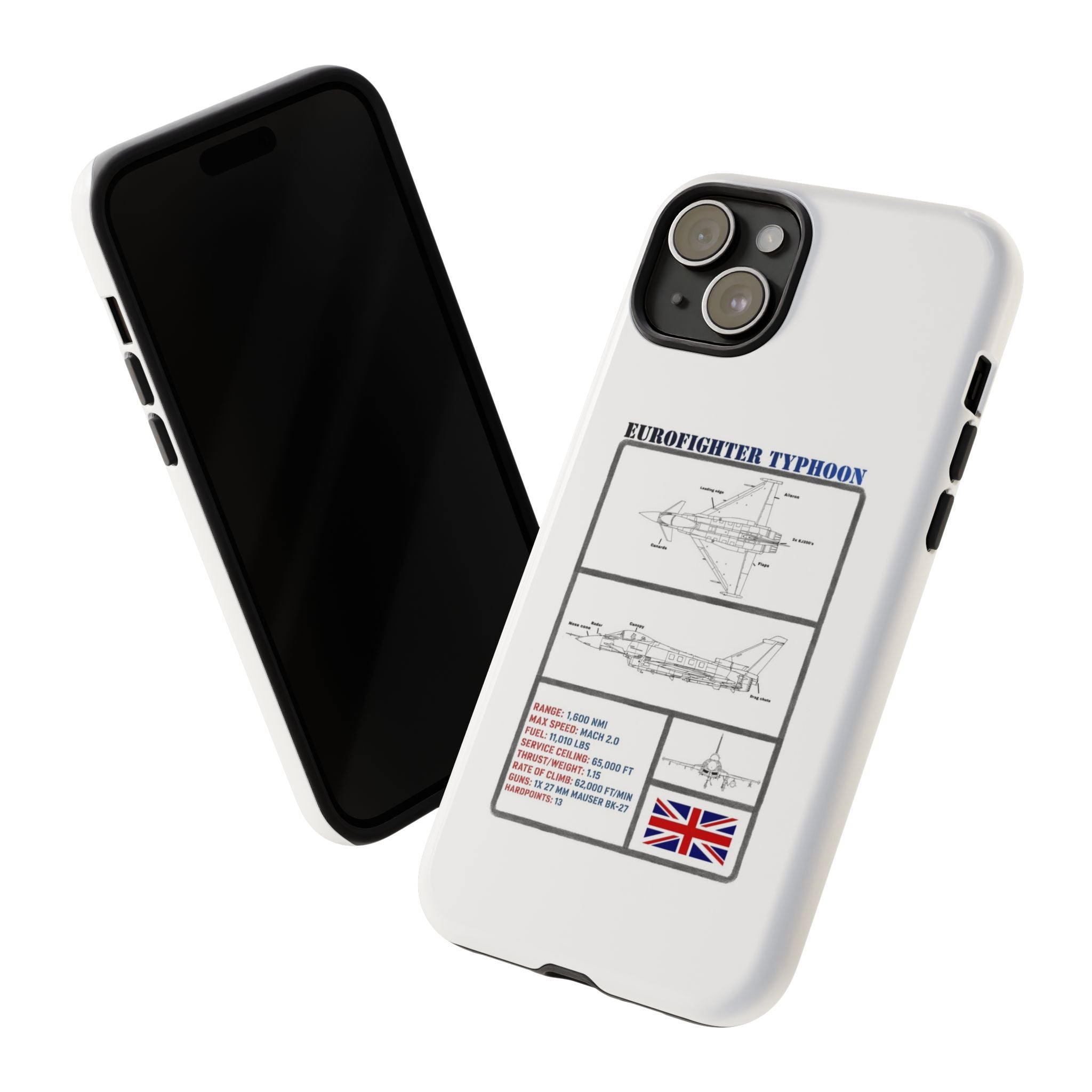 Eurofighter typhoon Schematic edition phone case (RAF Colour-Way)