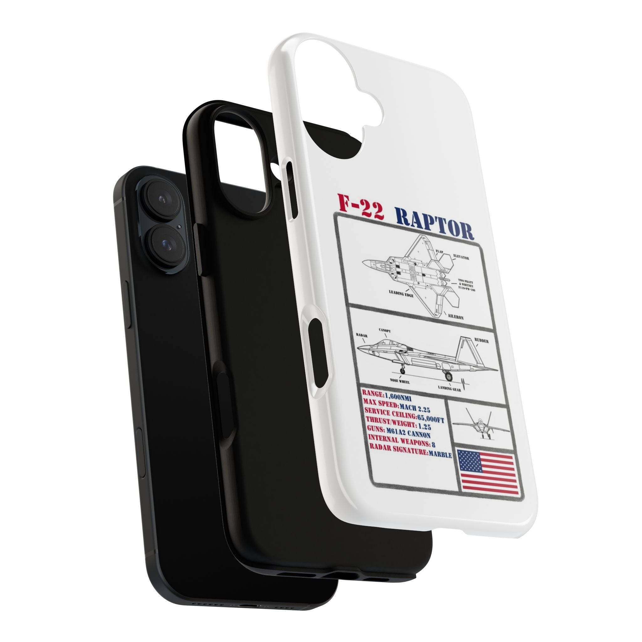 F-22 Raptor Schematic edition phone case (USAF Colour-Way)