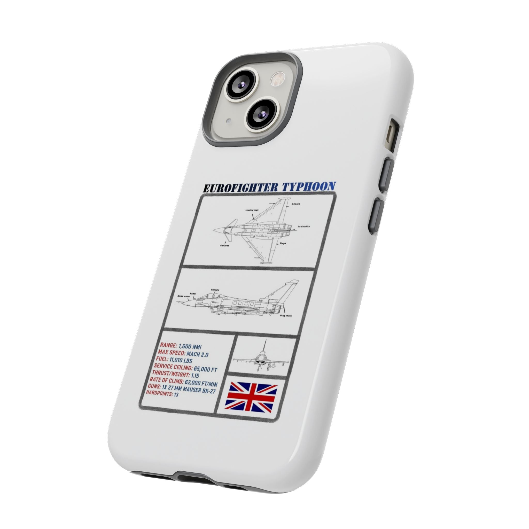 Eurofighter typhoon Schematic edition phone case (RAF Colour-Way)