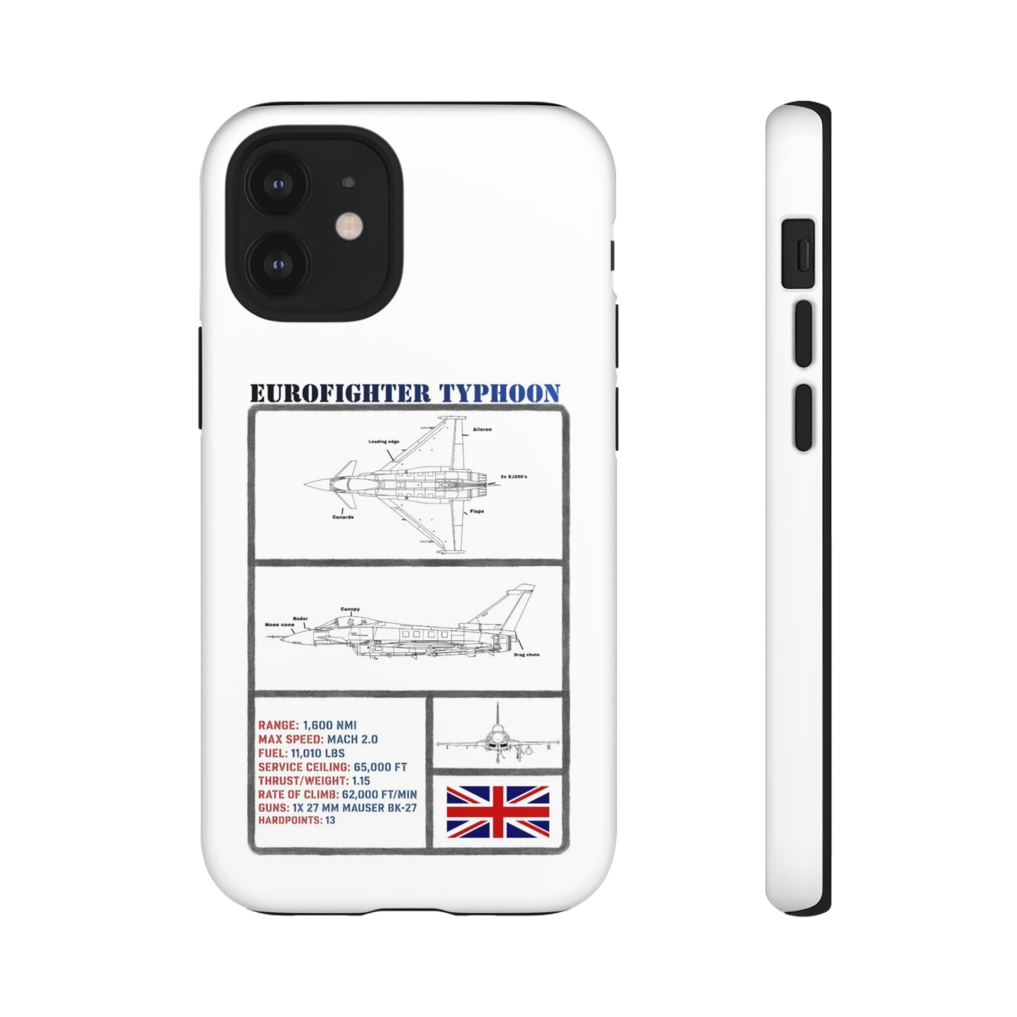 Eurofighter typhoon Schematic edition phone case (RAF Colour-Way)