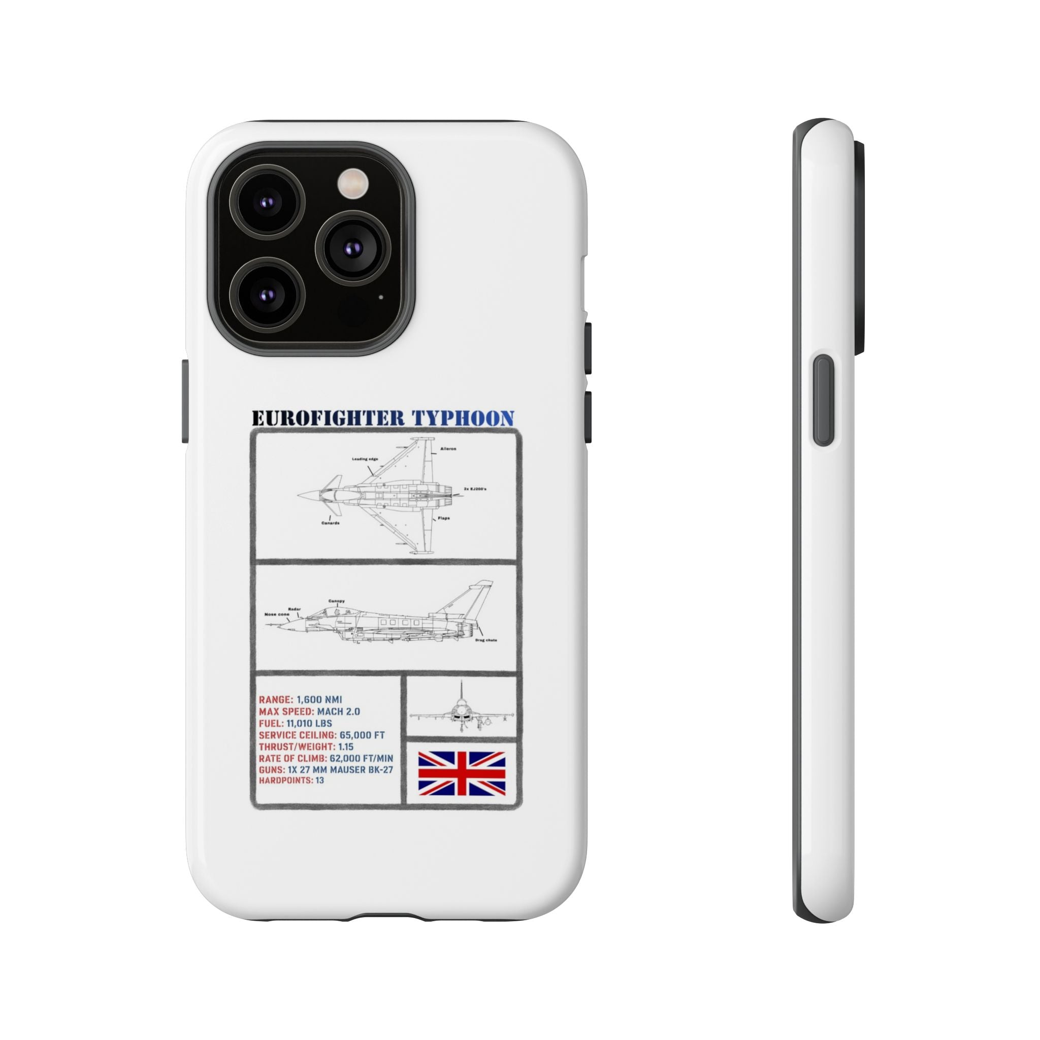 Eurofighter typhoon Schematic edition phone case (RAF Colour-Way)